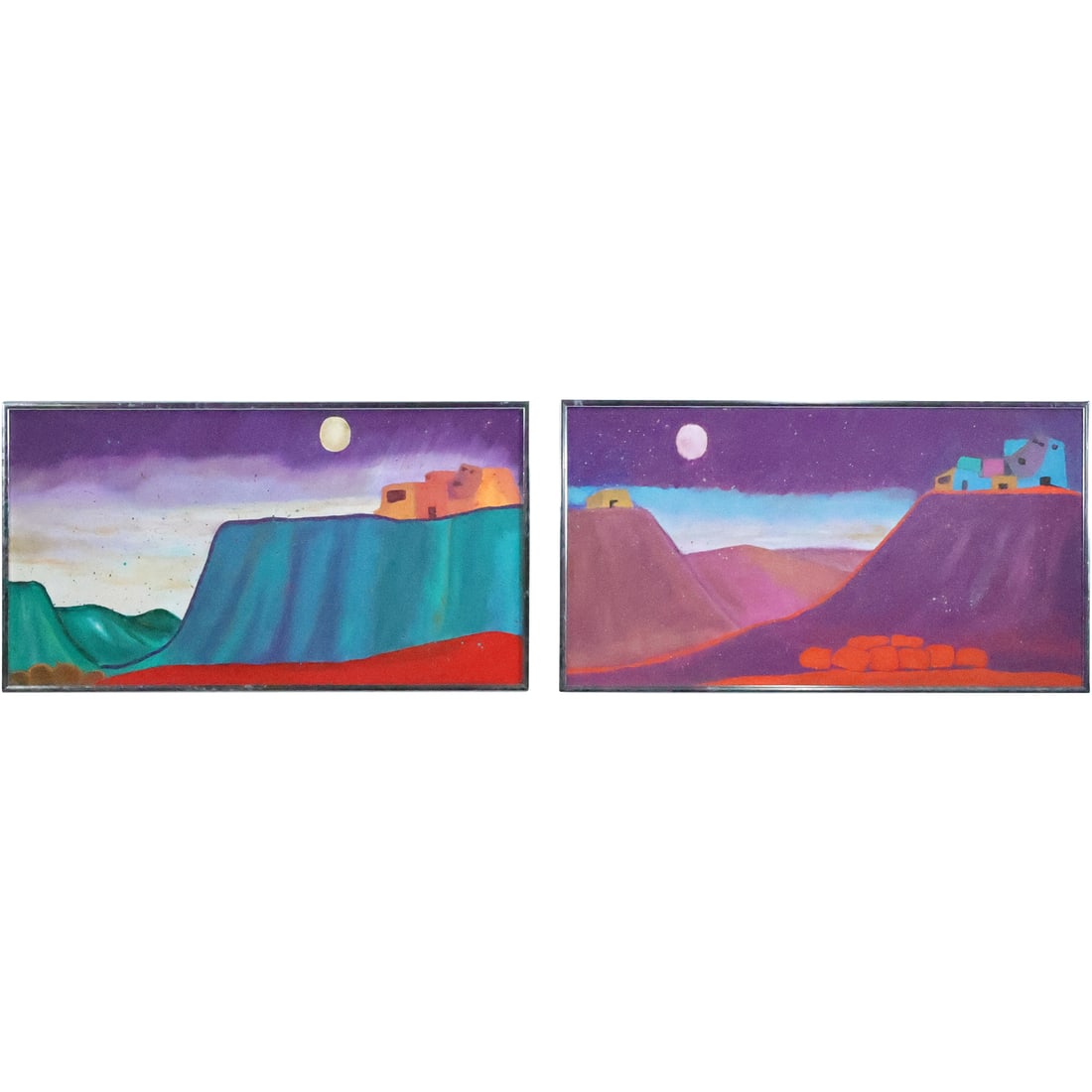 [2] Lynne Homault, 20th C. Colorful Western American Landscapes Oil on Canvas Paintings (1 of 20)
