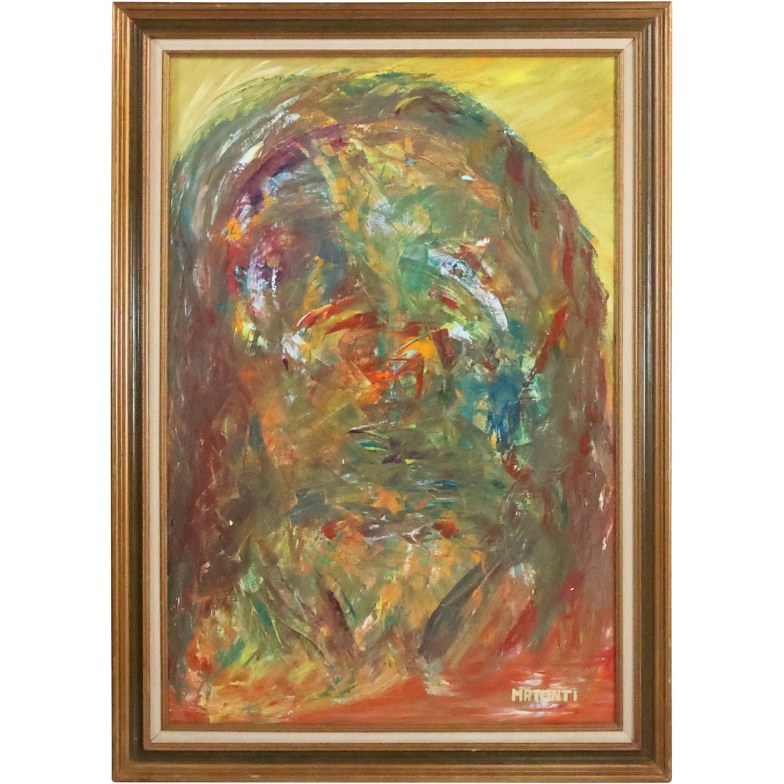 Signed Matonti, Fine 20th C. Abstract Oil on Canvas Painting, Framed (1 of 20)