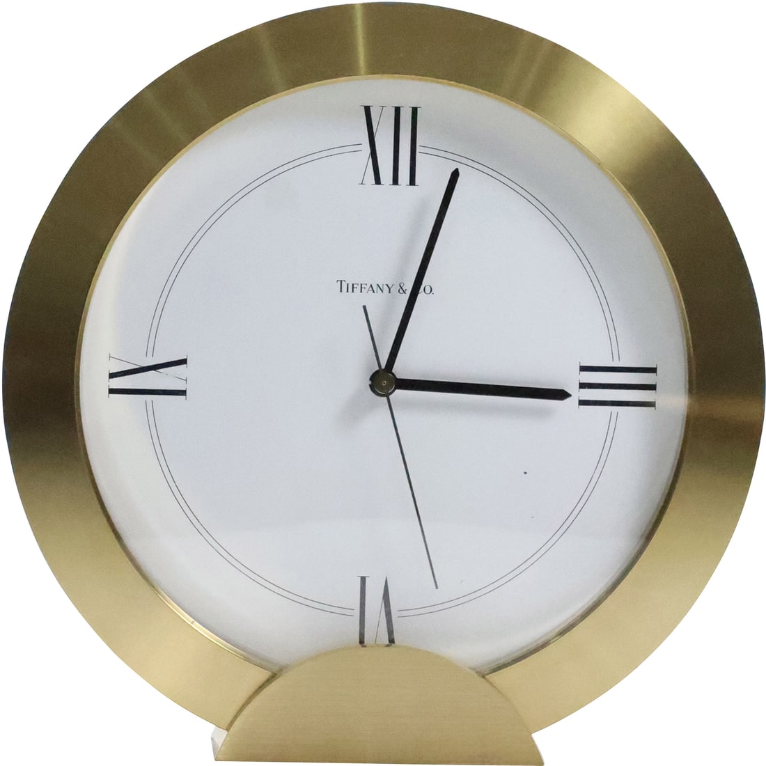 TIFFANY & CO Swiss Brass Desk Clock 6.25 inch round diameter (1 of 20)