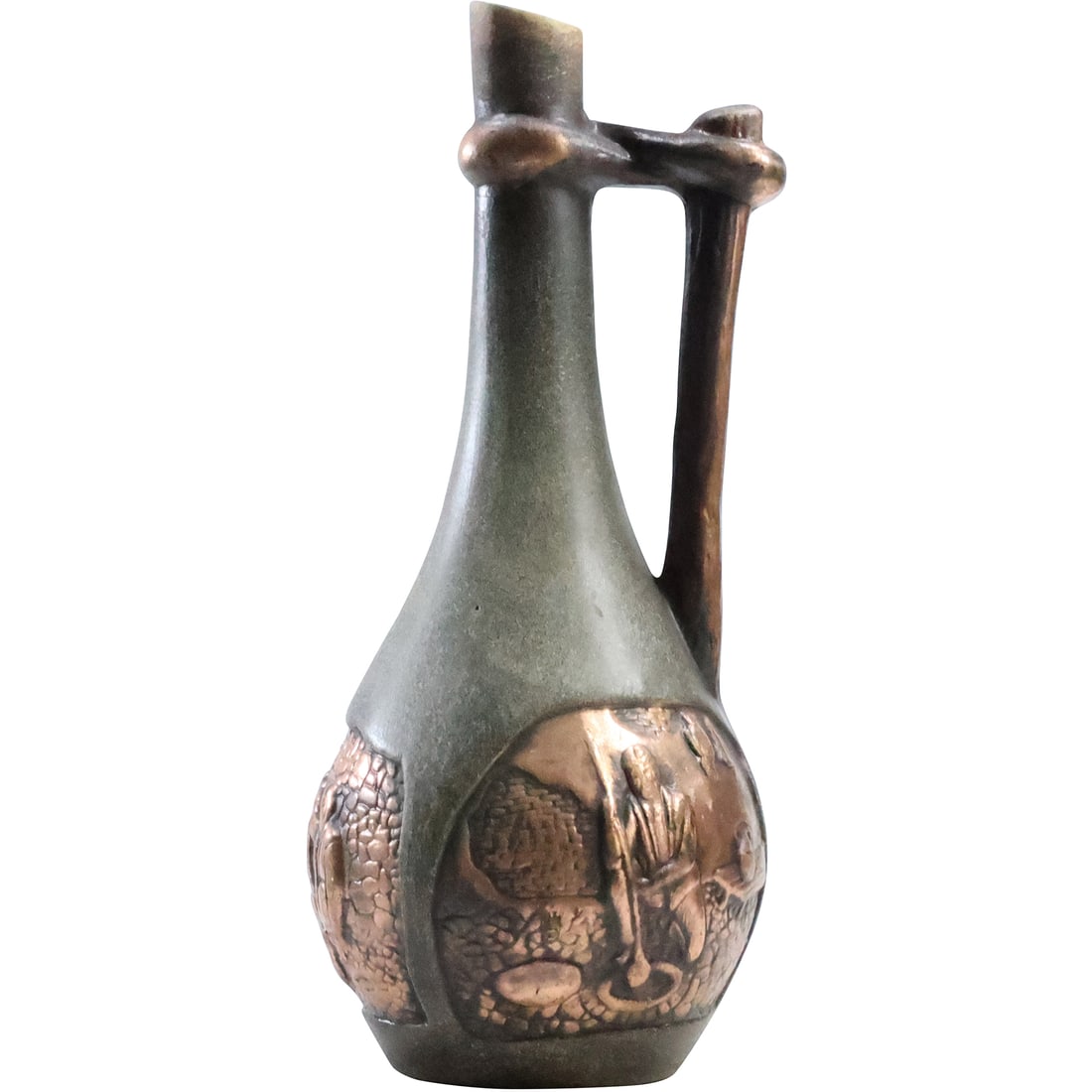 Georgian Liquor Bottle Terra Cotta Wine Decanter with Relief Scenes 11 inches height x 5 in. wide: Georgian Liquor Bottle Terra Cotta Wine Decanter with Relief Scenes 11 inches height x 5 in. wide. size: 11 x 5