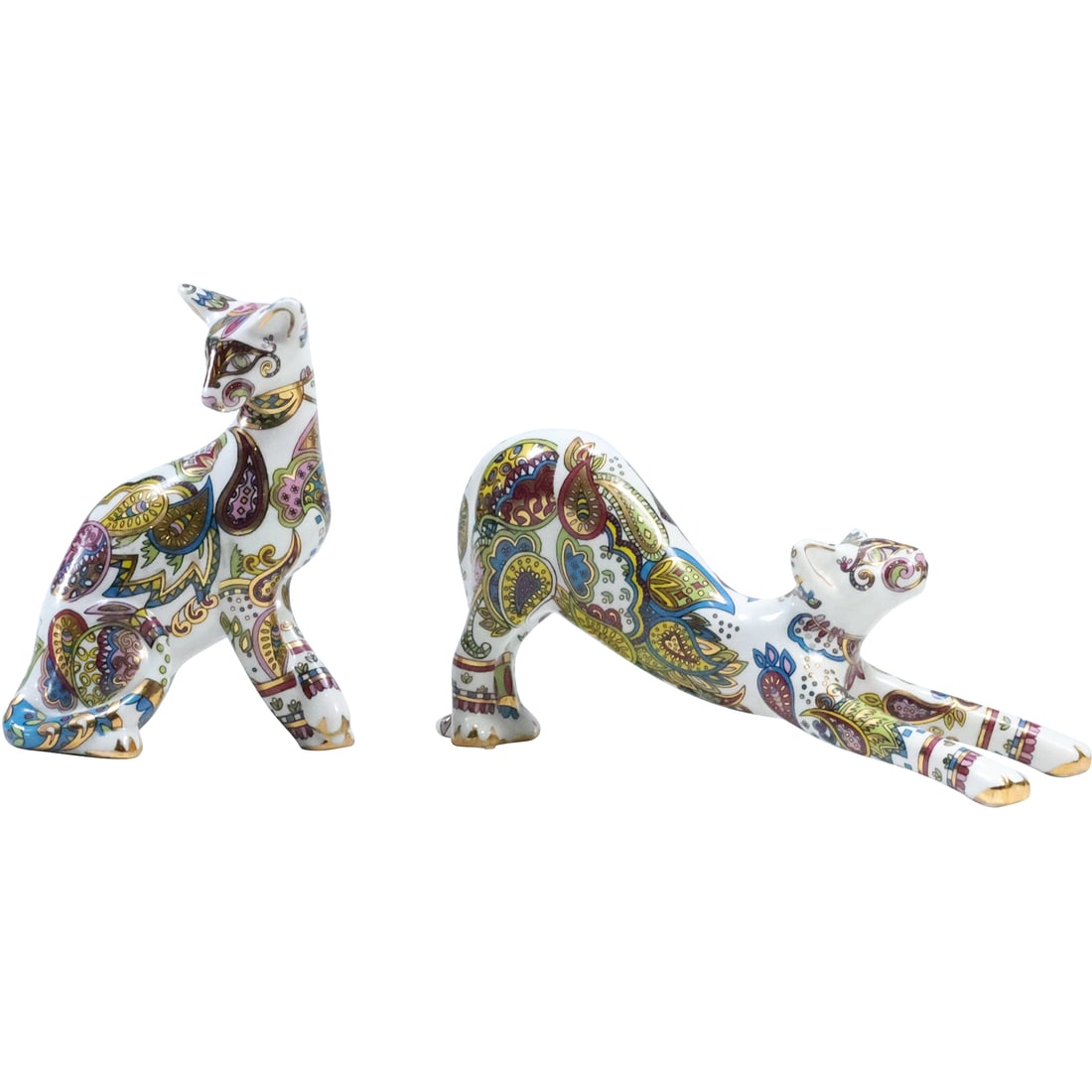 2 Paul Cardew Design England COOL CATZ "Paisley" Porcelain CAT Figure Statues (1 of 20)