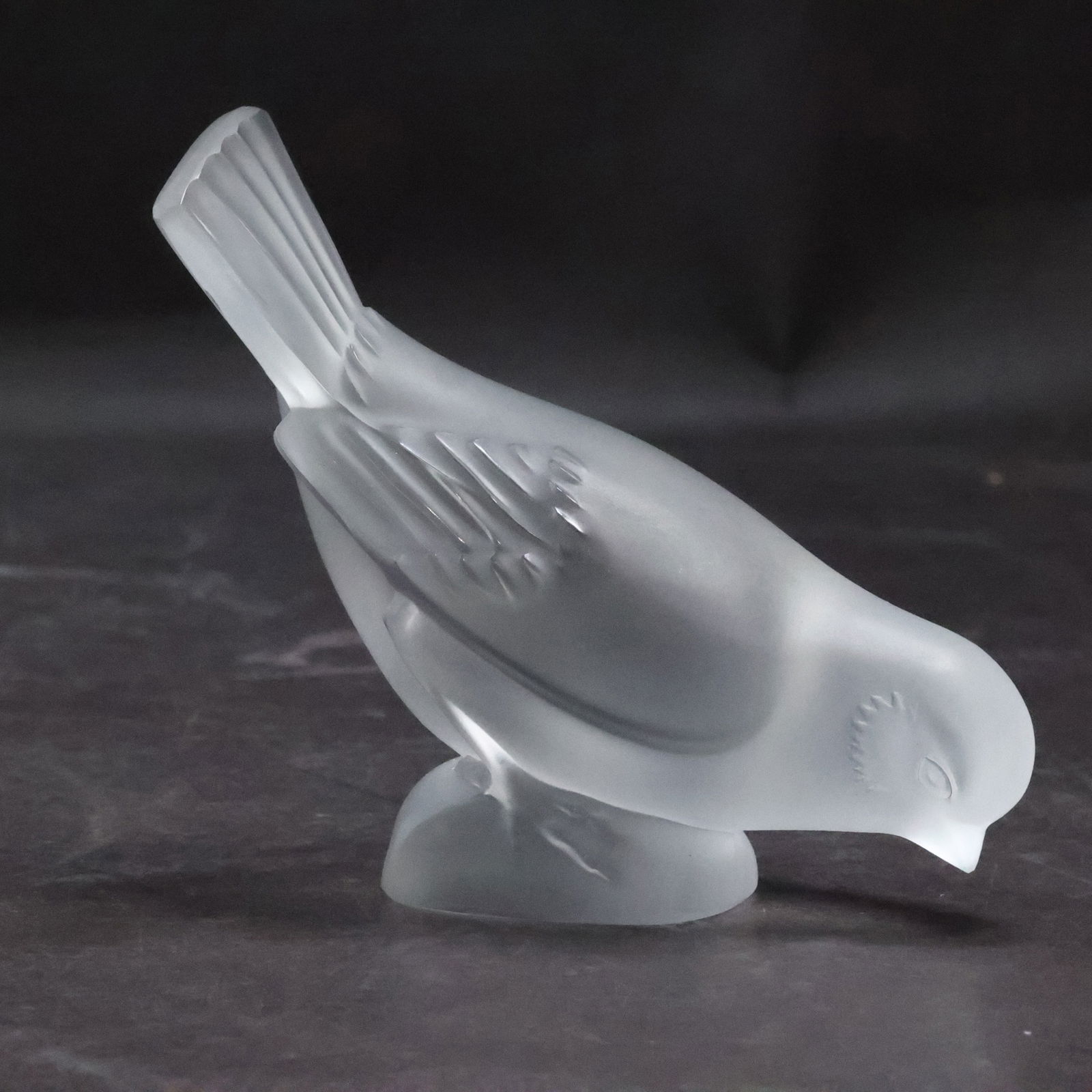 Signed LALIQUE FRANCE Satin Crystal Glass Bird Figure Statue 4.5 in. length (1 of 19)