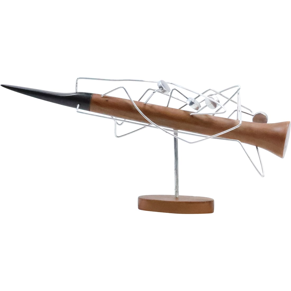 Modern Design Wood and Metal Clarinet Sculpture 12.25 in. length (1 of 20)