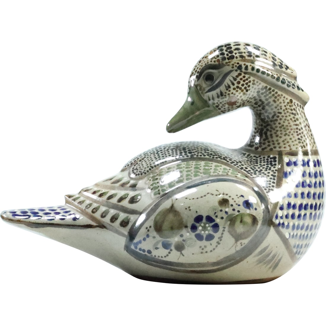 Decorated Ceramic Duck Figure Statue 13 inches length (1 of 20)