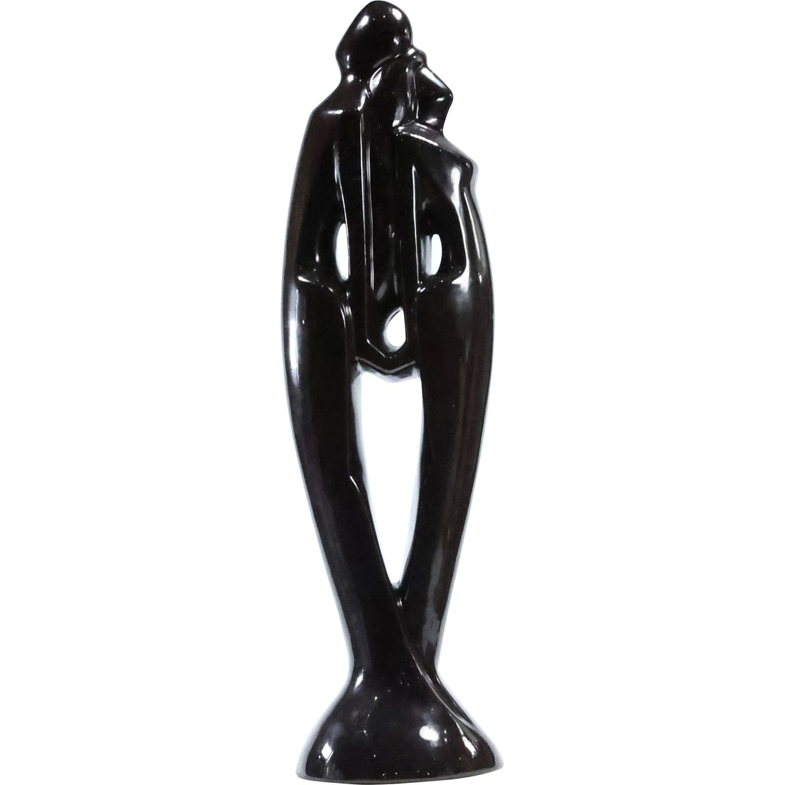 Royal Haeger Black Ceramic Embracing Couple Tall Figural Statue 20 inches height (1 of 20)