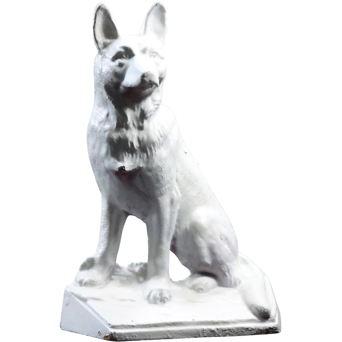 Cast Iron German Shepard Dog Figurative Doorstop in White Paint Finish (1 of 19)