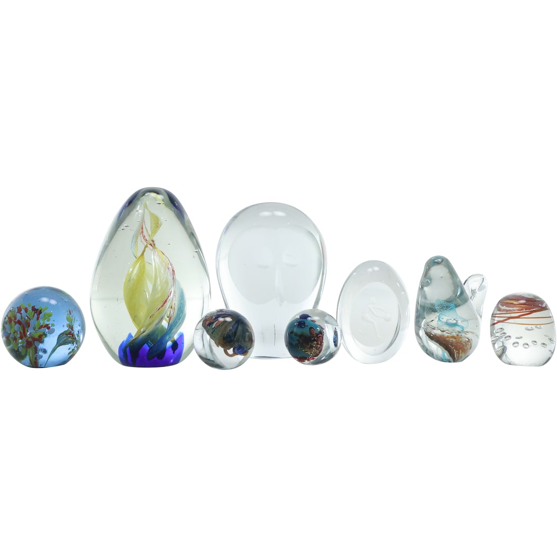 8 Assorted Art Glass Paperweights in Various Sizes (1 of 19)