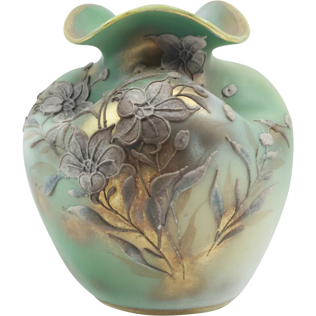Hand Painted NIPPON Floral Vase 5.25 in. x 4.5 in. (1 of 17)