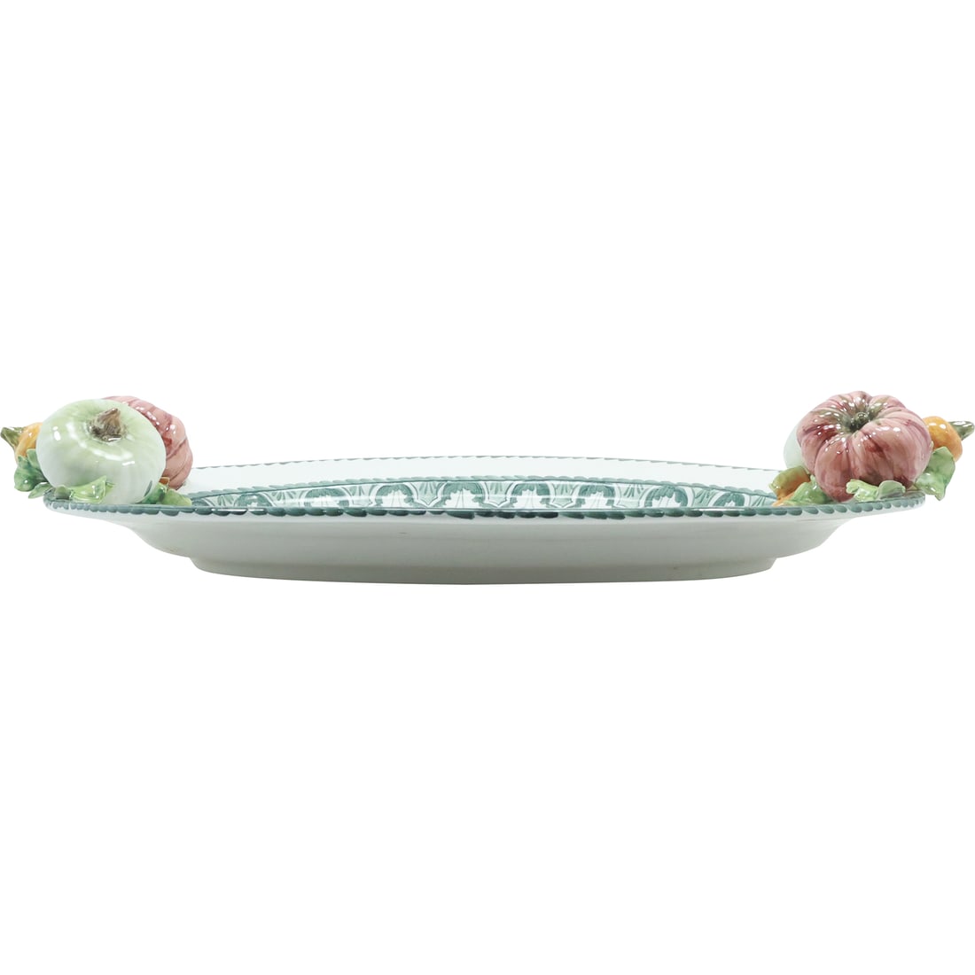 Italian Ceramic Serving Platter with Corner Relief of Carrot, Onion and Garlic 17.75 in. length (1 of 20)