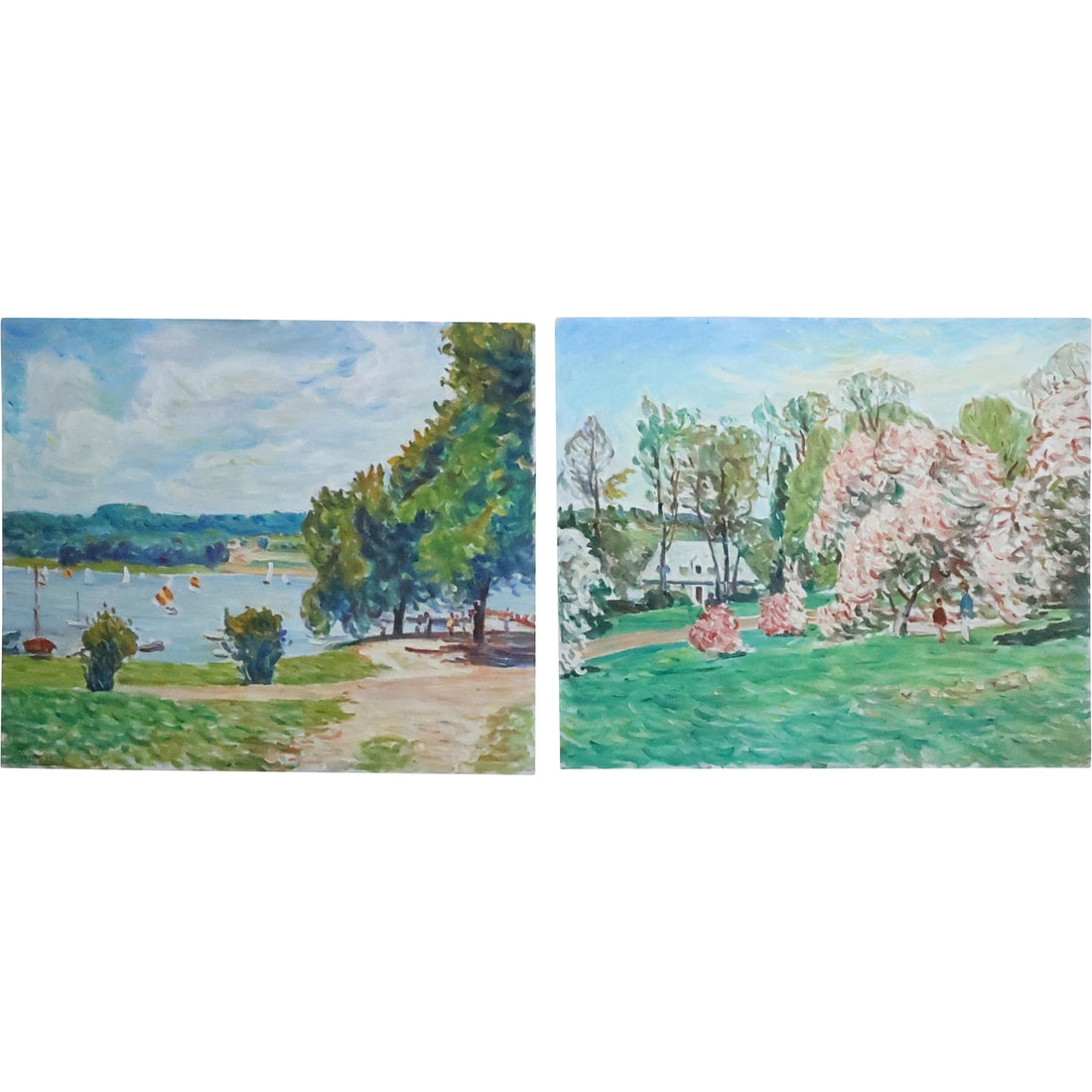 [2] Edmond Jordan, Oil on Board Paintings, Summer Landscapes, Signed (1 of 20)