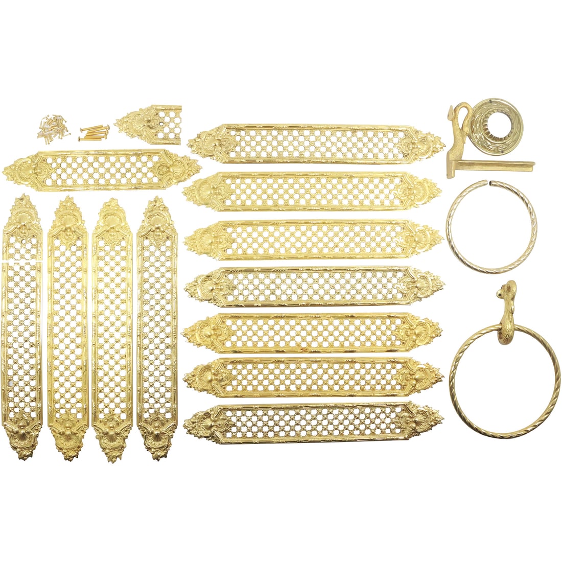 17 Pieces Dore Brass Decorative Mounts and Elements (1 of 20)