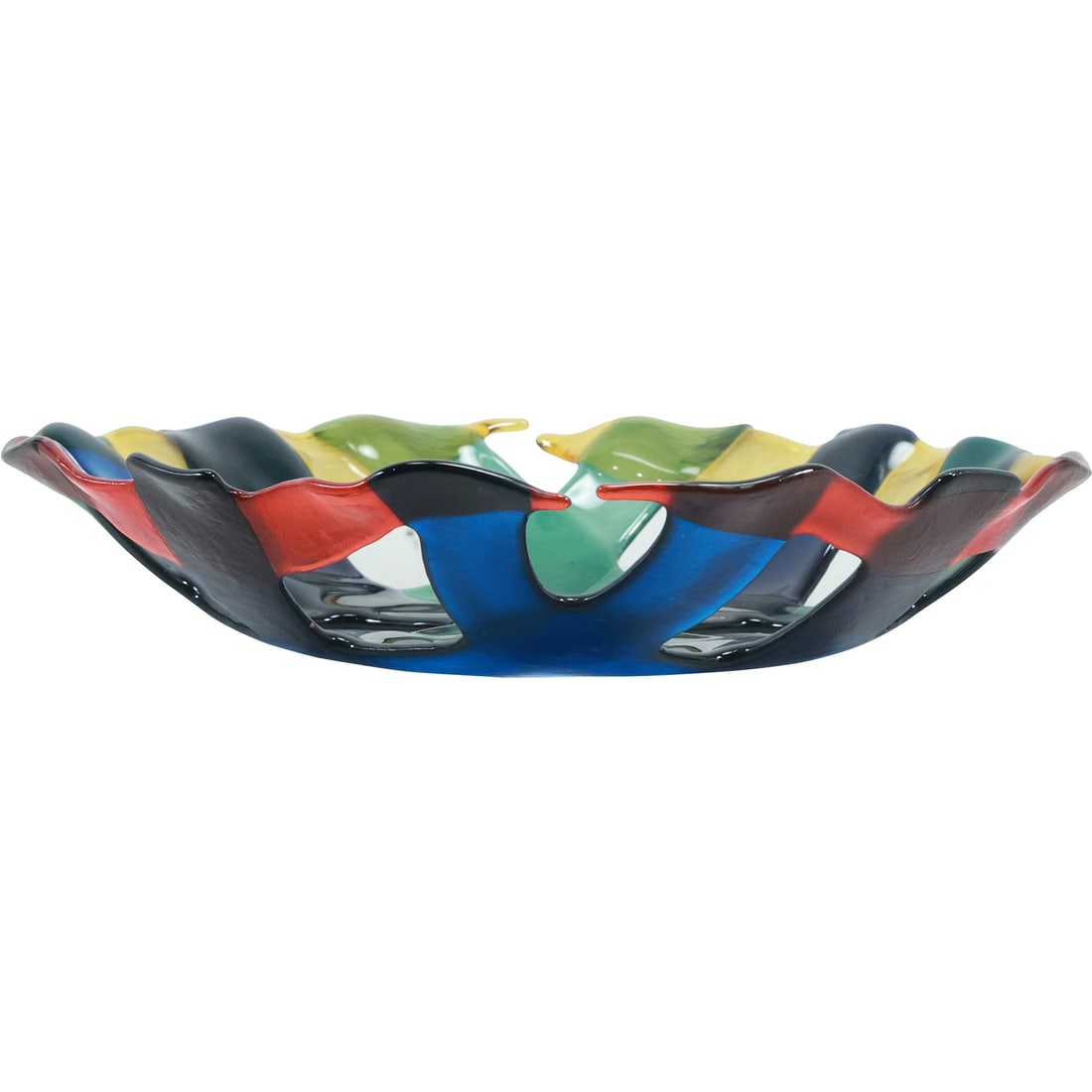 Colorful Braided Glass Center Bowl 10 inches diameter: Colorful Braided Glass Center Bowl 10 inches diameter. size: 2x10