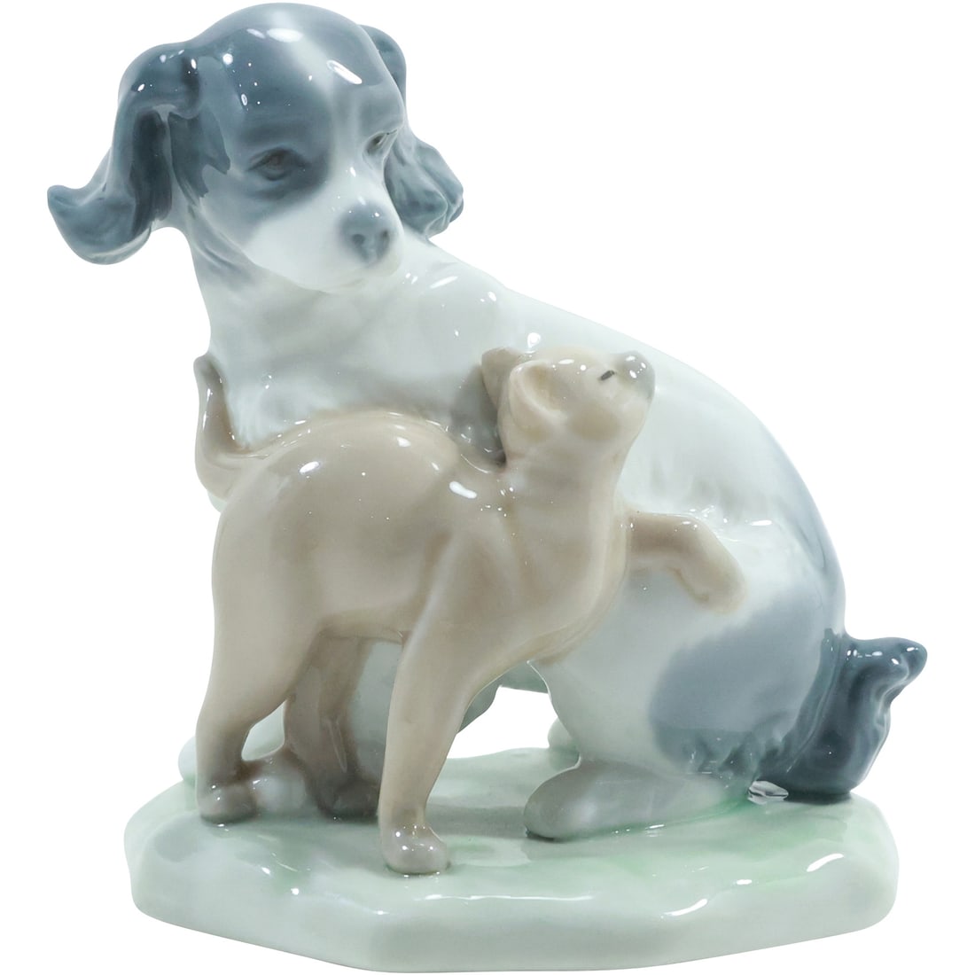 Porcelain Dog and Cat Figural Grouping 4.25 in. height x 4 in. wide (1 of 14)