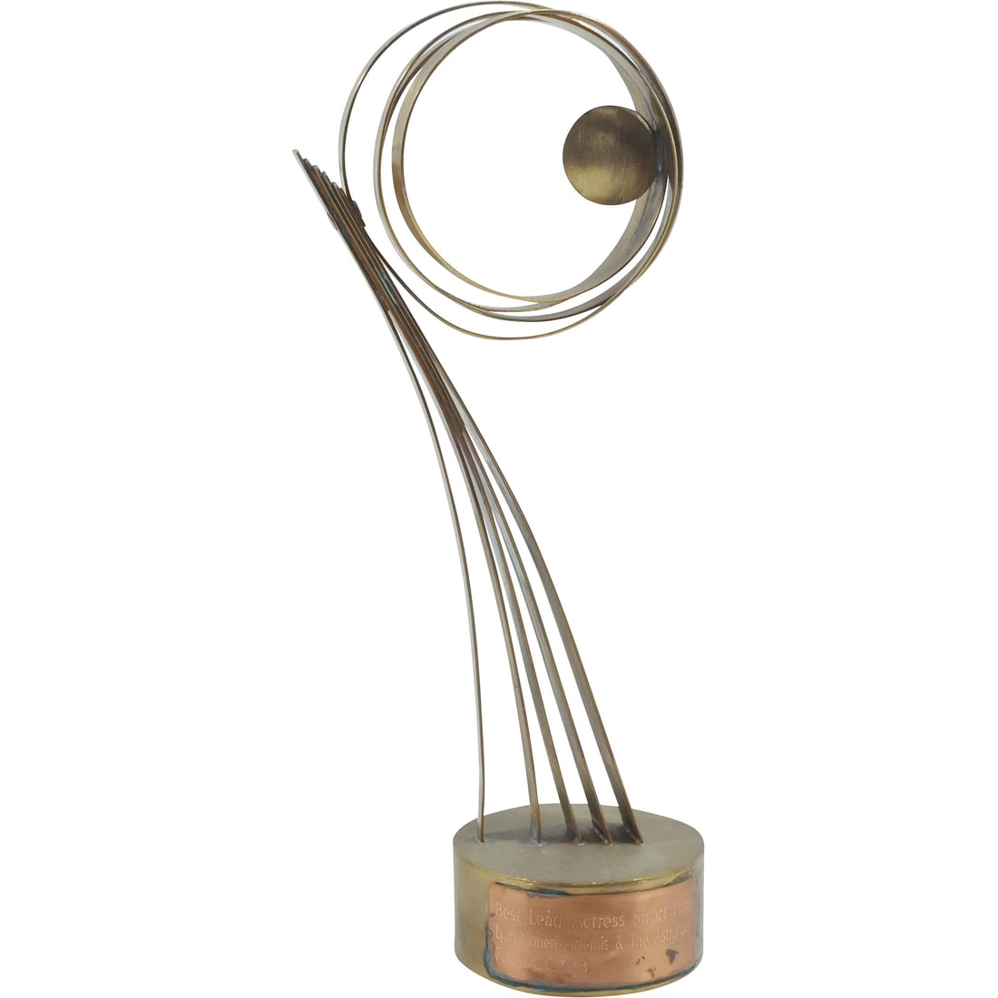 Award Trophy of Actress Lynn Cohen, 2018 Short Film "Artemis and the Astronaut": Award Trophy of Actress Lynn Cohen, 2018 Short Film "Artemis and the Astronaut". size: 10.25 n. x 4 in. . Lynn Cohen ArtemisLynn Cohen is best known for playing Magda in the HBO series Sex and the Cit
