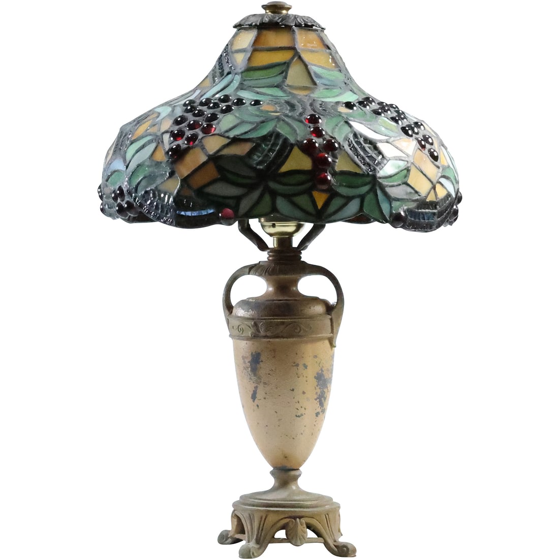 Decorative Leaded Stain Glass Small Table Lamp 15.5 in. height x 10 in. wide (1 of 20)