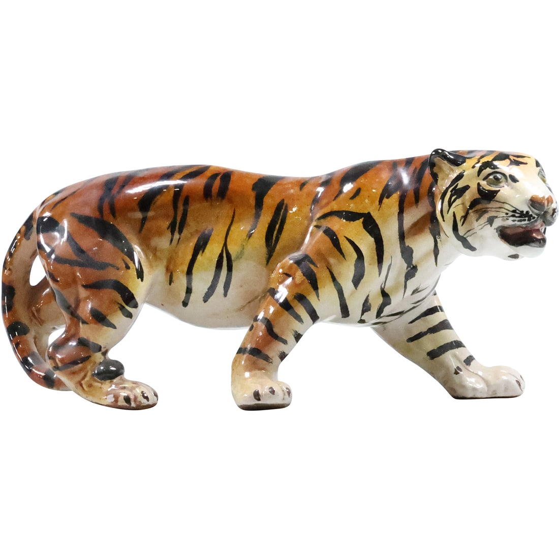 Vintage Italian Ceramic TIGER Figure Statue 11.5 inches length, marked Italy (1 of 20)