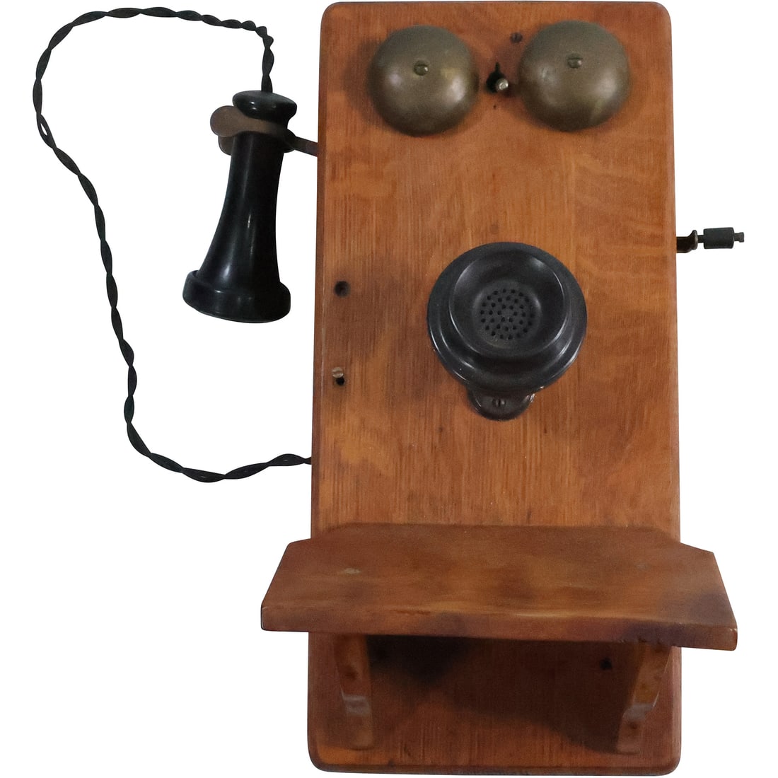 Antique Hand Crank Wood Case Wall Telephone 17.25 inches length (1 of 20)