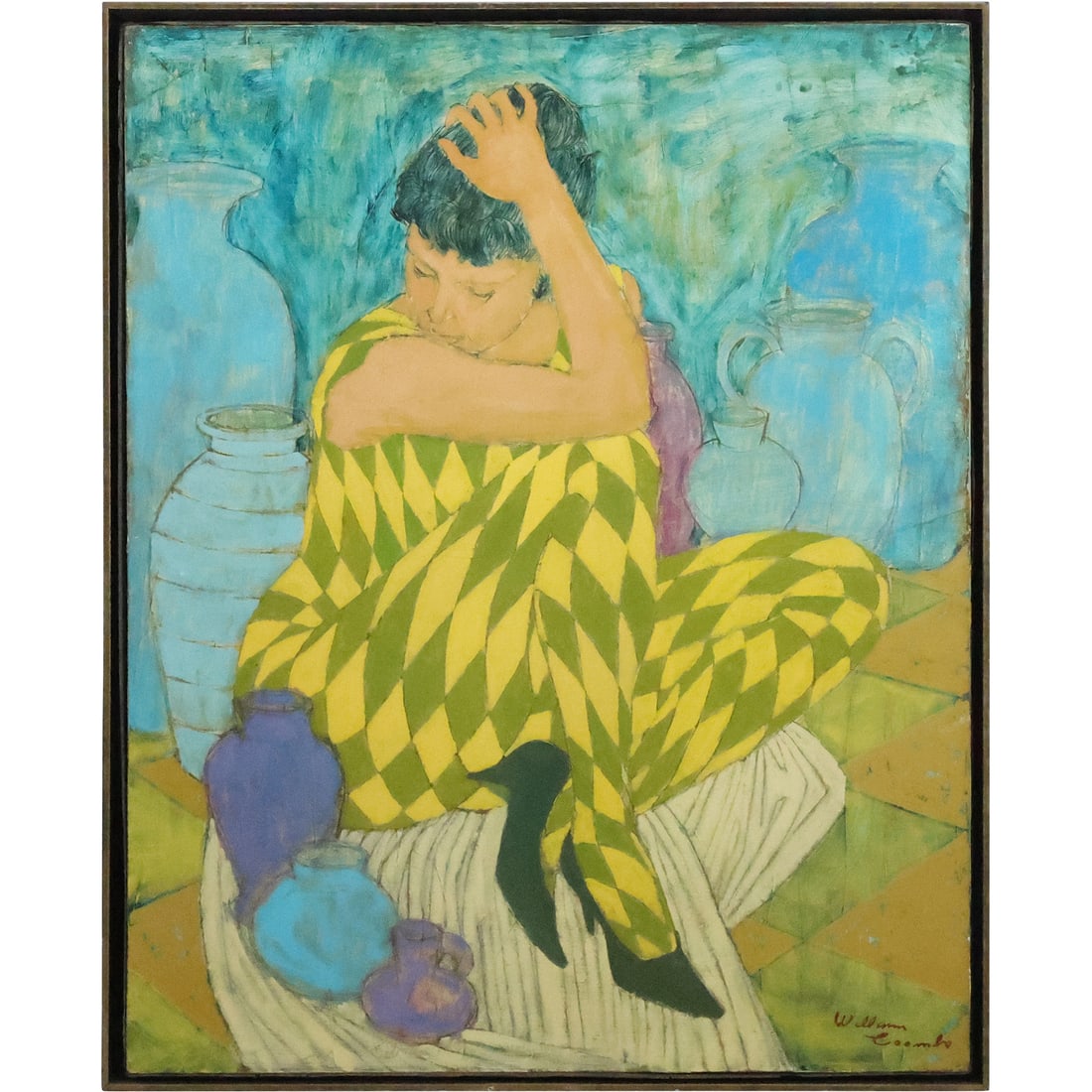 William Coombs (1946 - 2007 American], Oil on Canvas Painting Woman Figure (1 of 20)