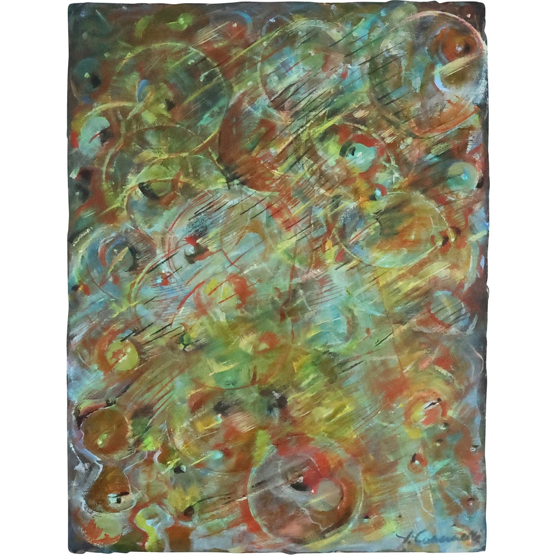 Victor Cassanelli 1920-1990 New York, 1960s Oil on Thick Paper Painting Abstract, Signed (1 of 20)