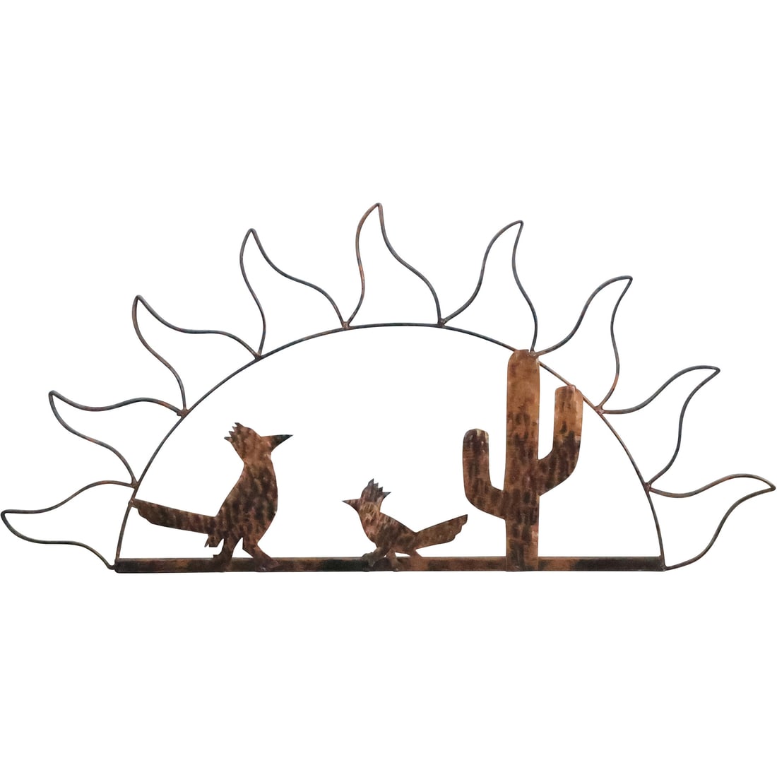 Folky Western "Desert Sun" with Animals and Cactus 13.5 in. x 28.5 in.: Folky Western "Desert Sun" with Animals and Cactus 13.5 in. x 28.5 in. size: 13.5x28.5
