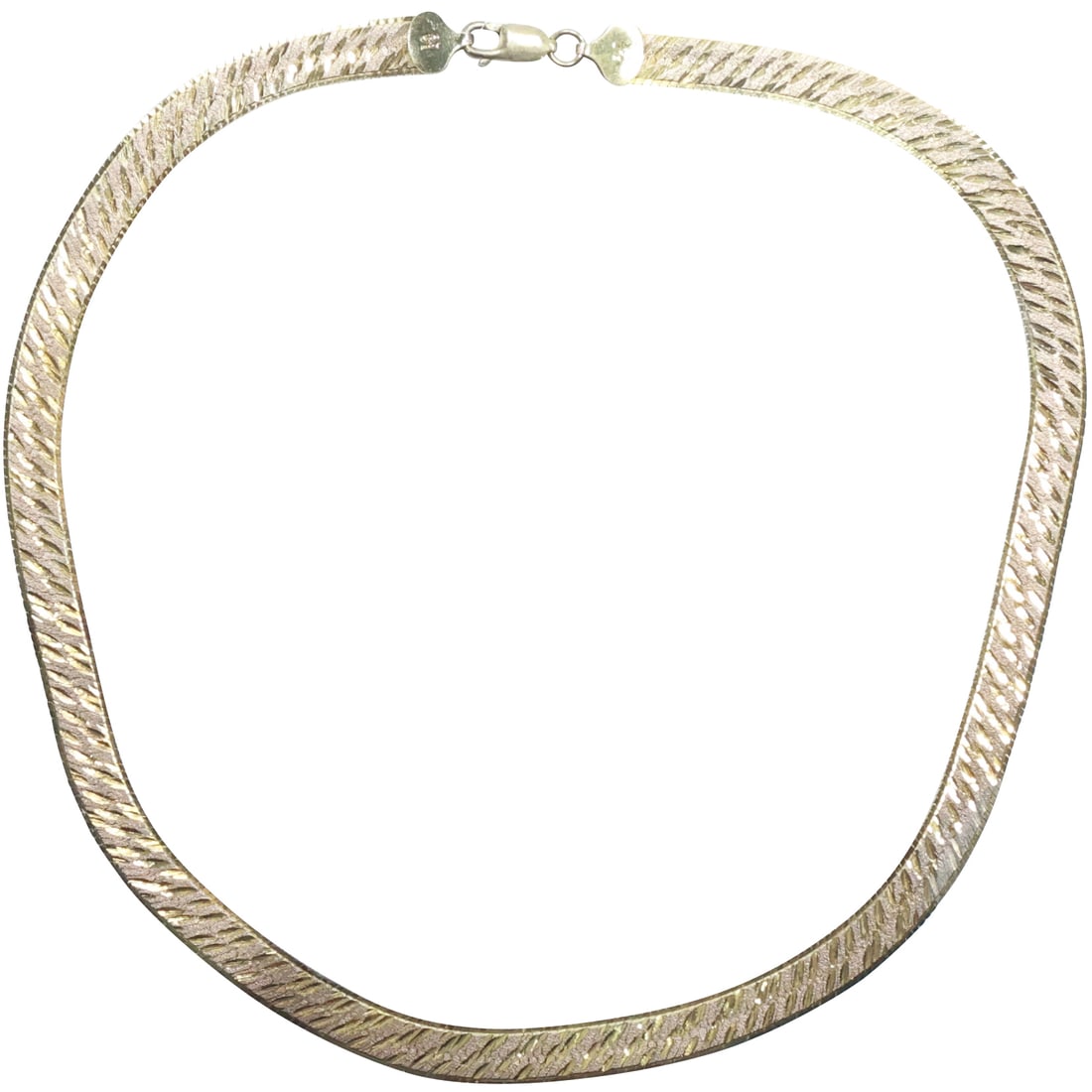 .925 Sterling Silver Italy Herringbone Necklace 18 in. x 3/8 in. (1 of 20)