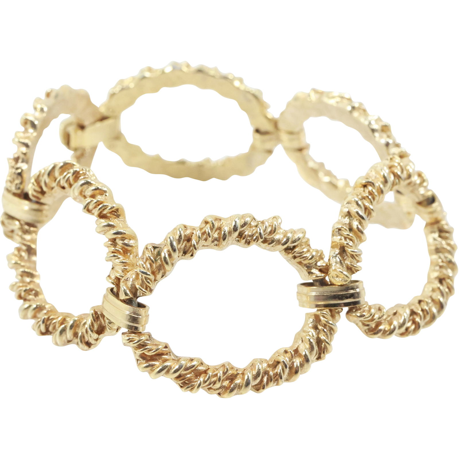 TRIFARI 10K Gold Plated "O" Ring Bracelet 7 1/2 in. x 1 in. (1 of 17)