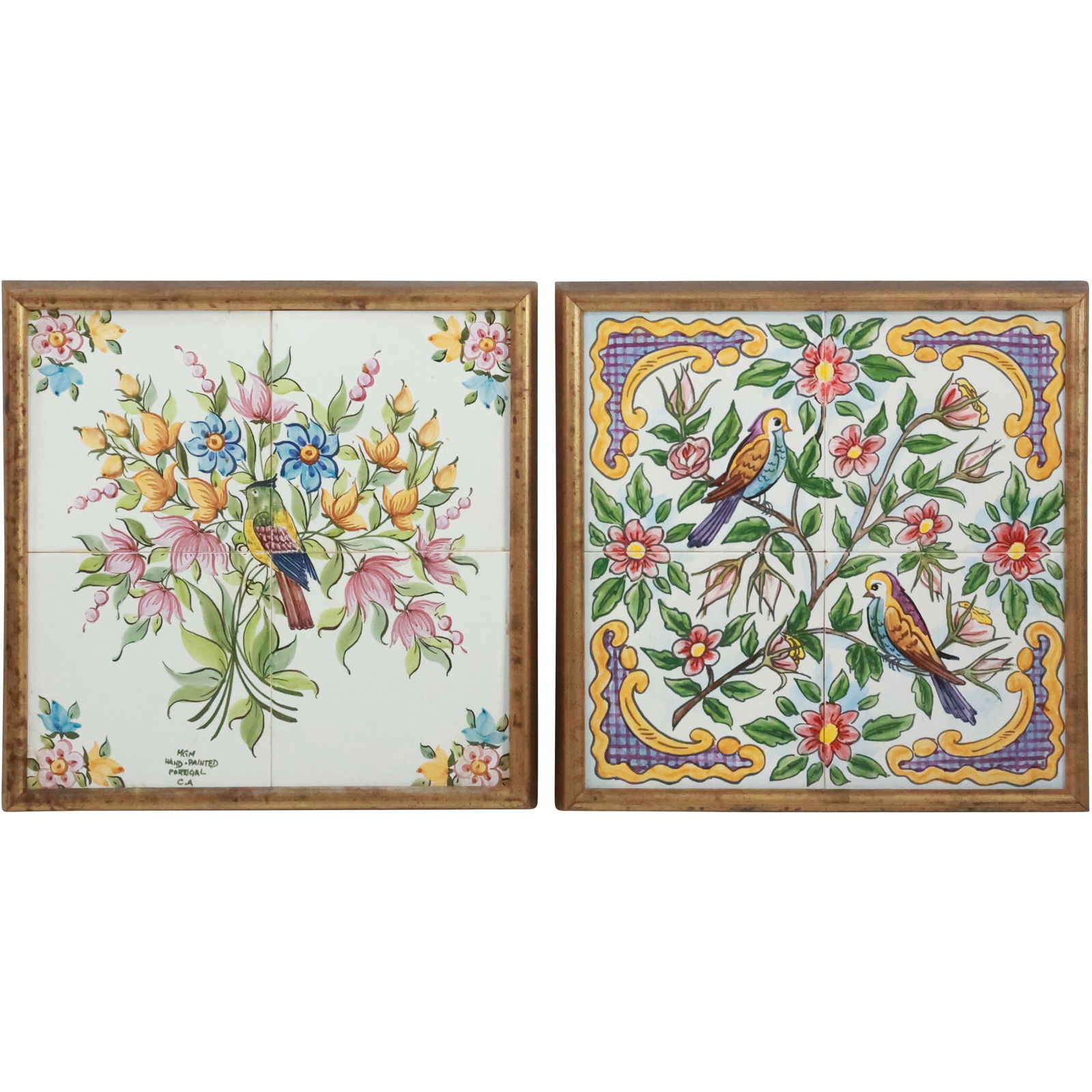 [2] Hand Painted Portuguese Framed Tiles Wall Plaques 13 in. x 13 in. (1 of 20)