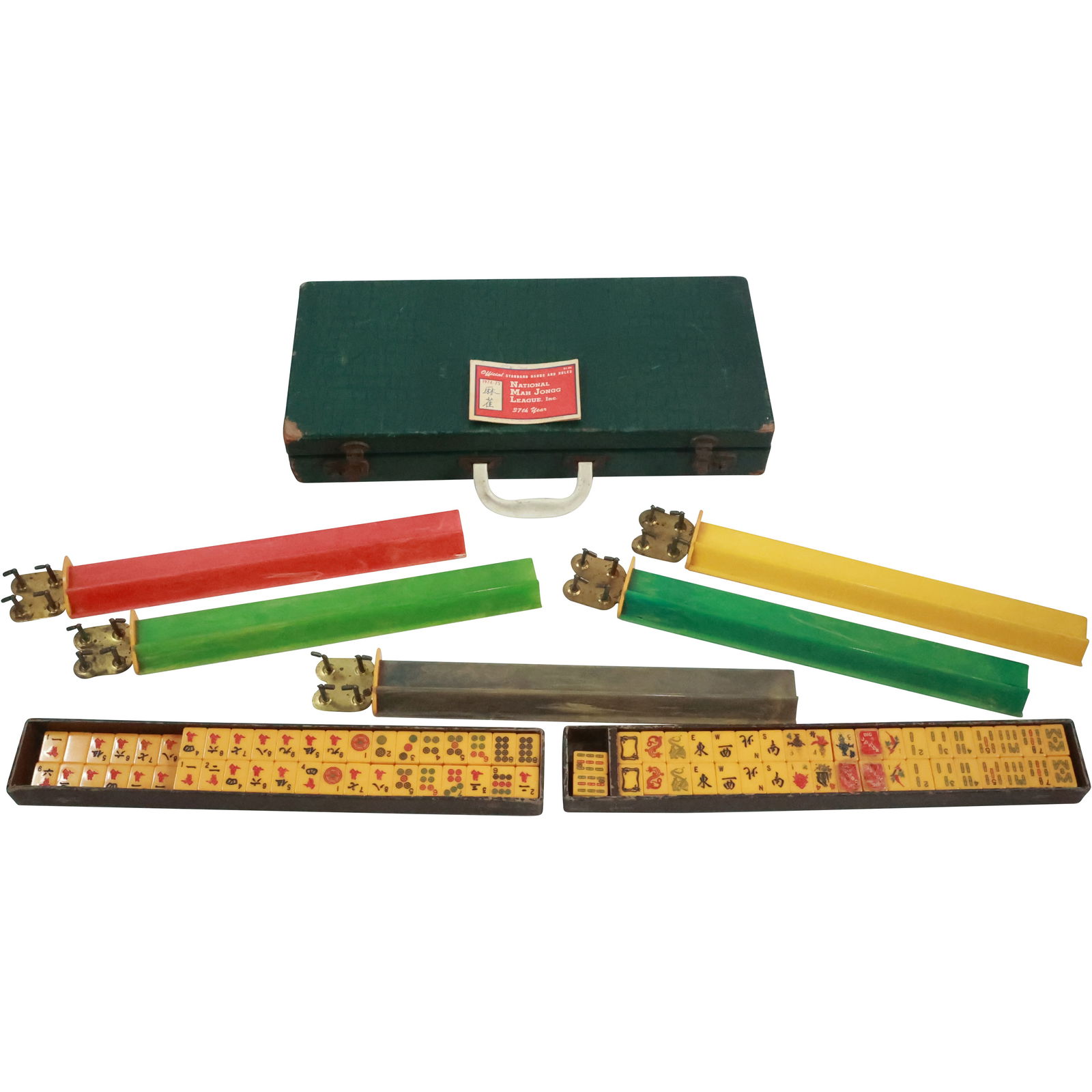 Antique Mahjong Bakelite Game Set in Carrying Case (1 of 20)