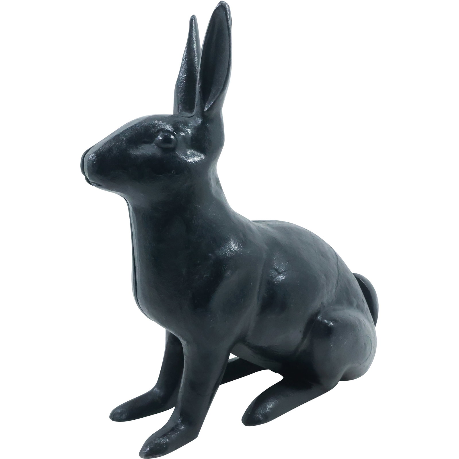 Novelty Cast Iron RABBIT Figure Doorstop in Original Black Paint Finish 11.75 in. x 10 in. (1 of 15)