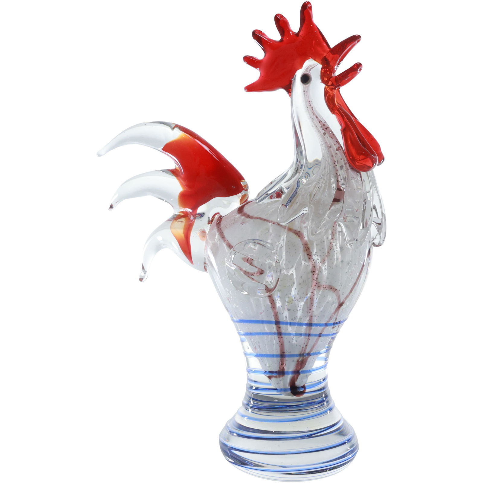 Large Murano Art Glass ROOSTER Figure Sculpture 12.25 inches height x 8.5 in. wide (1 of 17)