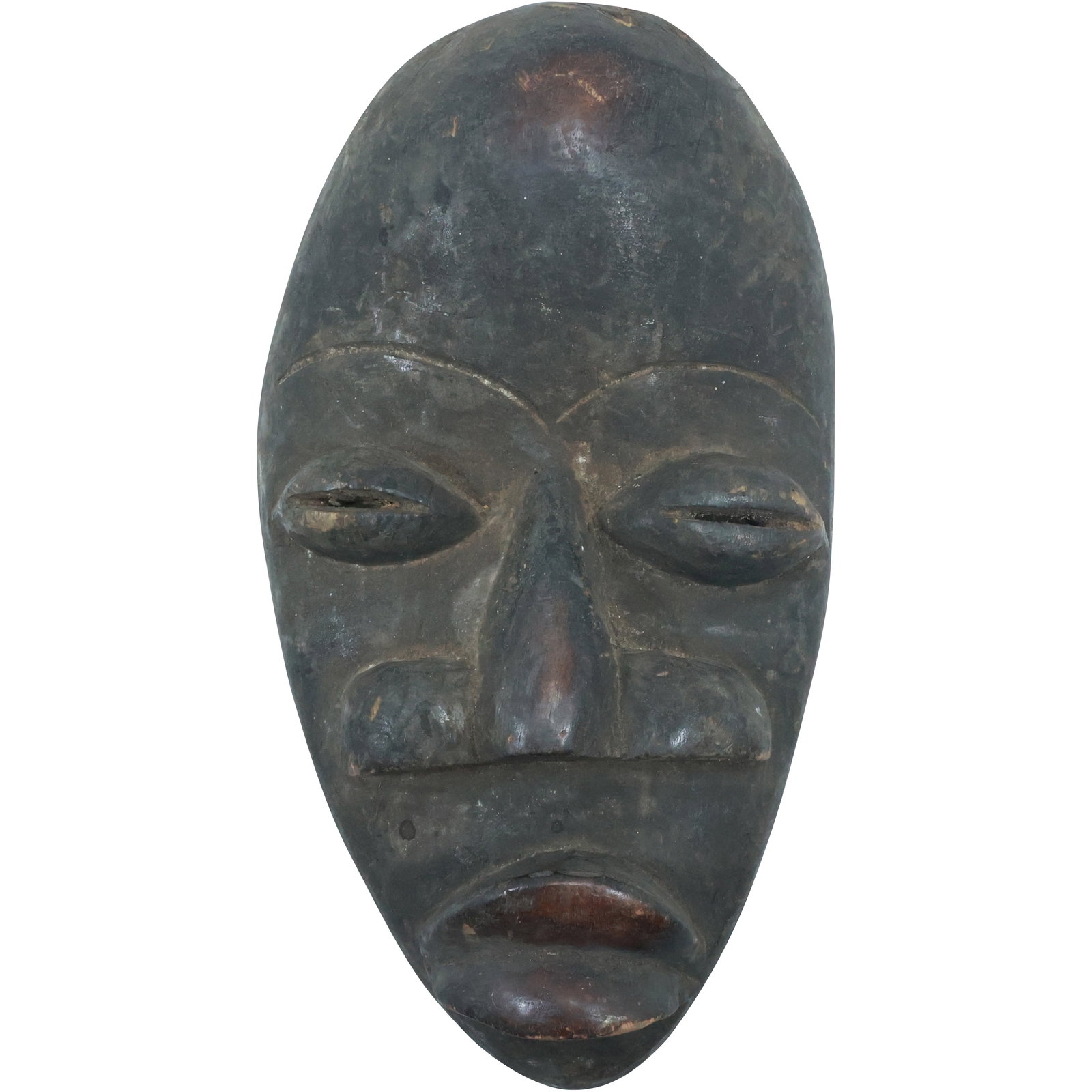 Antique Carved Wooden African Mask Elongated Face 14.5 in. length x 5.5 in. wide: Antique Carved Wooden African Mask Elongated Face 14.5 in. length x 5.5 in. wide. size: 5.5x14.5
