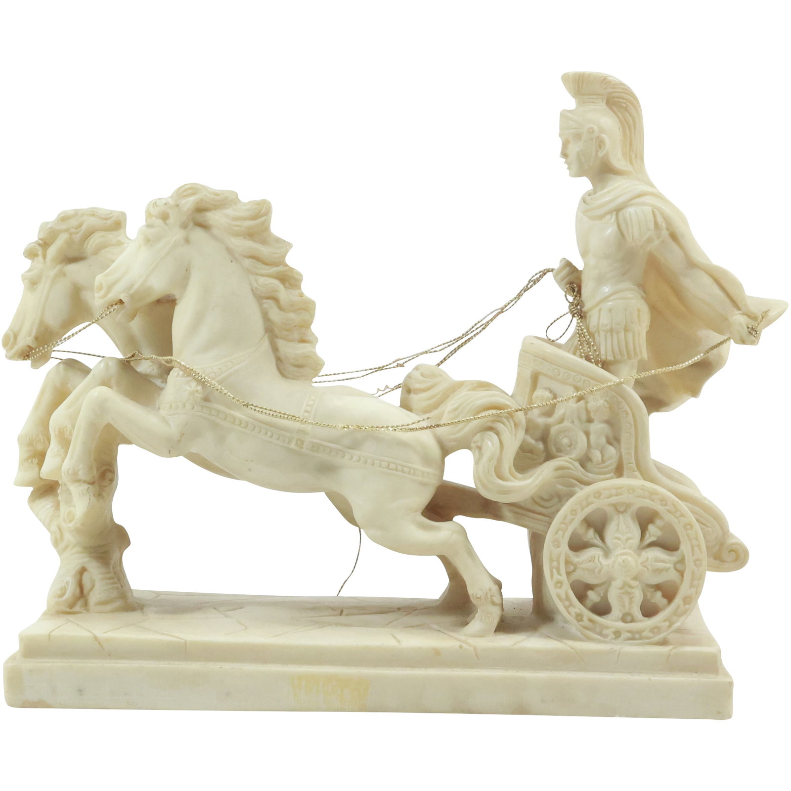 Roman Horse Drawn Chariot Statue in Hard Resin Composition 10.5 in. length (1 of 20)