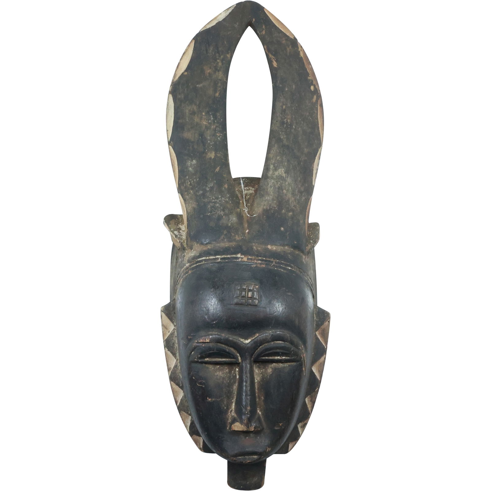 Vintage Carved Wooden African Ceremonial Mask  23 in. length x 8 in. wide, original patina (1 of 18)