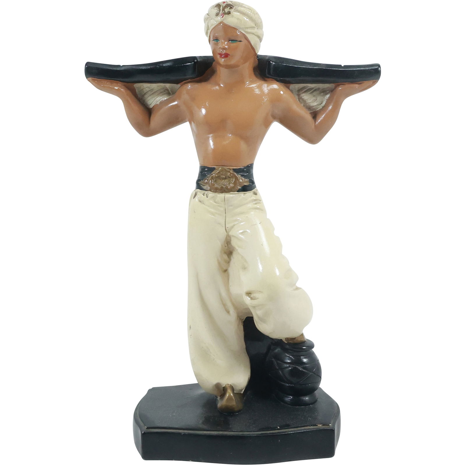 1950s Alexander Becker Co, Tahitian Man Figure in Hard Plaster Composition, Original Paint (1 of 20)