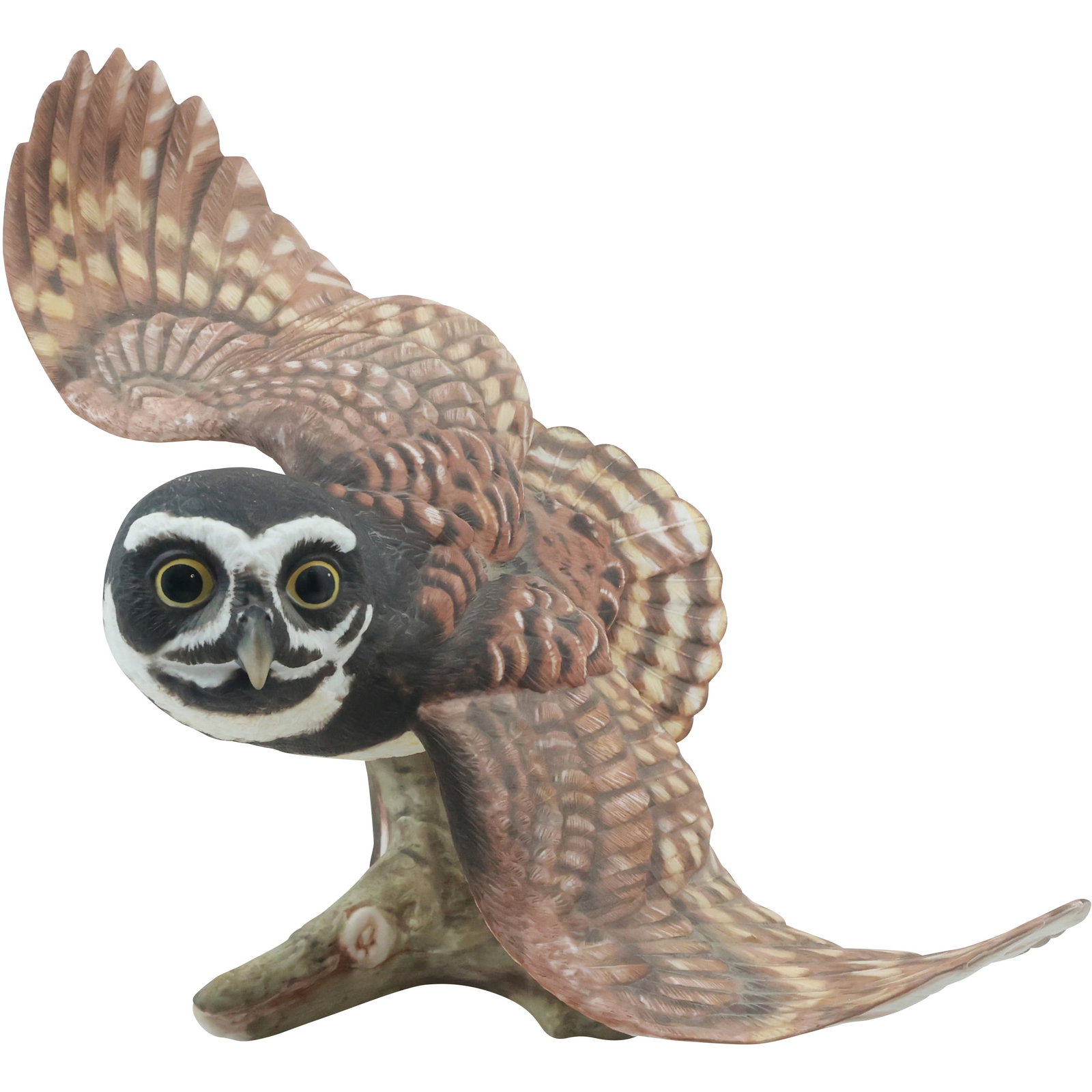 Porcelain Figurine "Spectacled Owl" by George McMonigle, Franklin Mint, 12 in. x 13 in.: Porcelain Figurine "Spectacled Owl" by George McMonigle, Franklin Mint, 12 in. x 13 in. size: 12x13