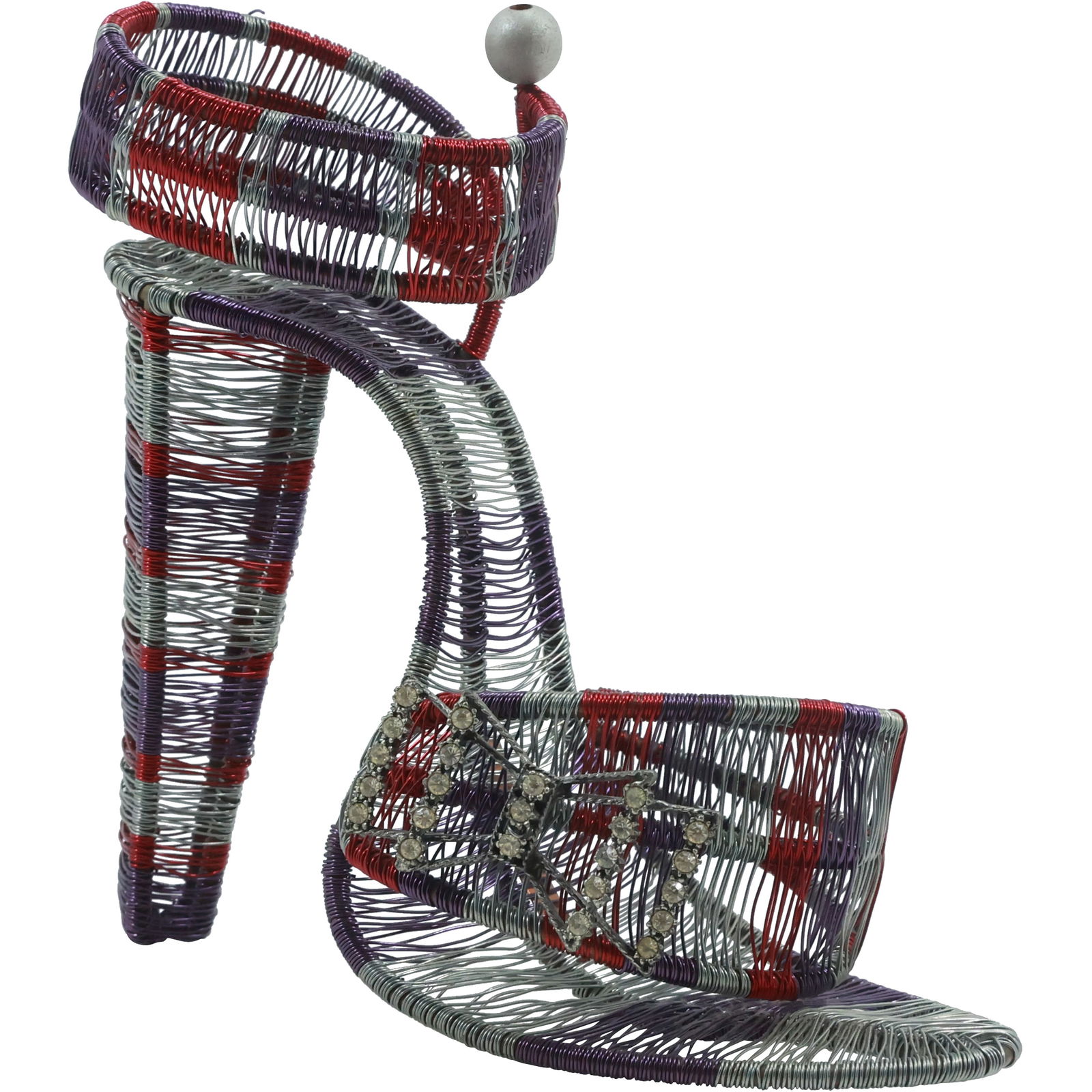 LINDA LEVITON Wire Sculptured High Heel Shoe with Signed Tag: LINDA LEVITON Wire Sculptured High Heel Shoe with Signed Tag size: 6.5 in. x 7 in.