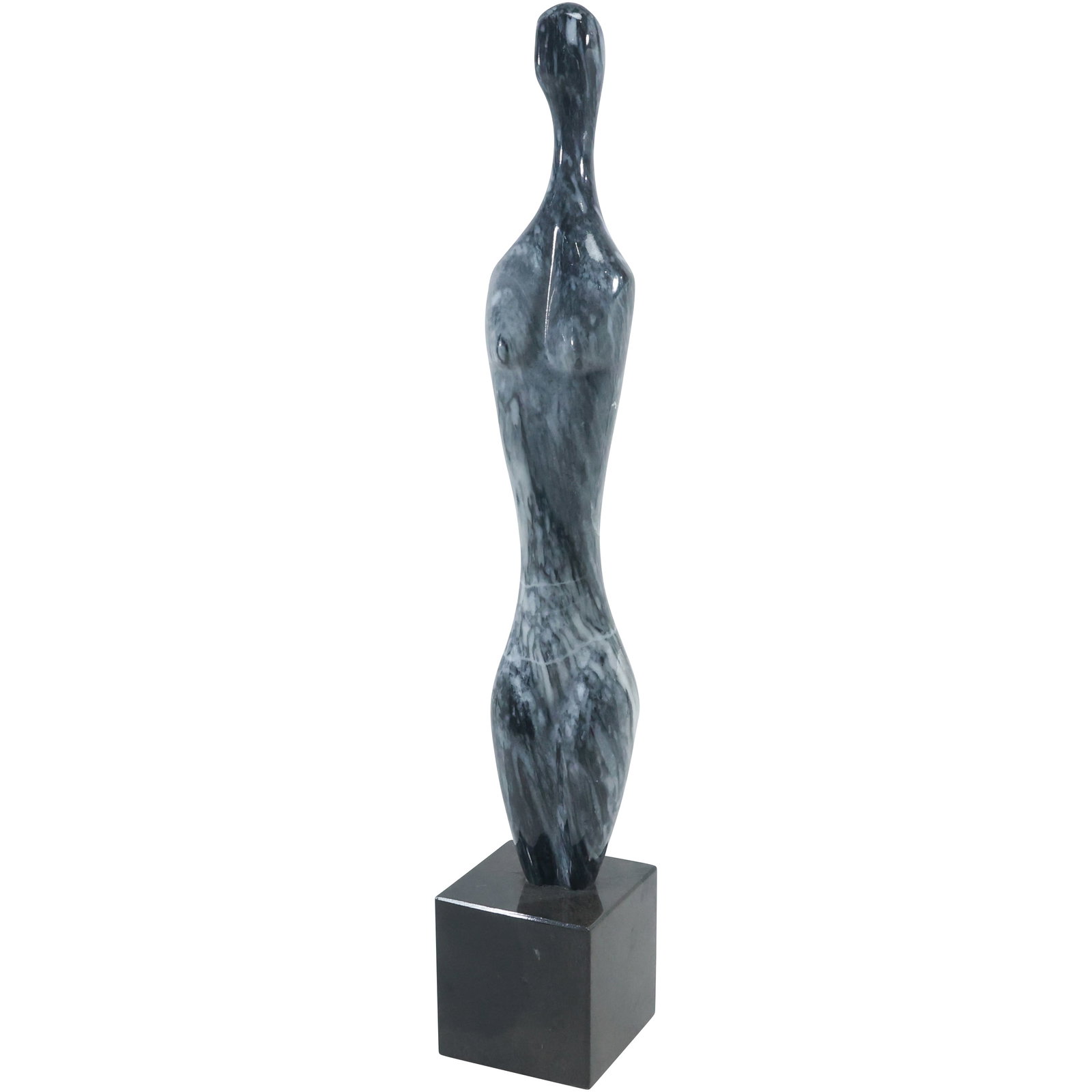 Polished Marble Tall Sculpture, Toro of a Woman Mounted on Base, Mid-Century Modern 19.25 in. height: Polished Marble Tall Sculpture, Toro of a Woman Mounted on Base, Mid-Century Modern 19.25 in. height. size: 19.25 in. x 3.25 in.