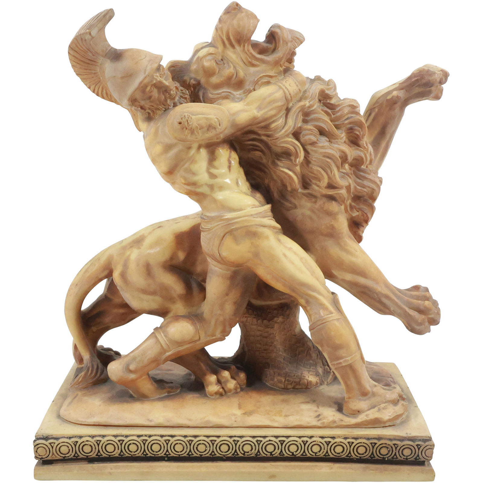 A Santini, Hercules With Lion Greek Roman God Sculpture in Hard Resin Composition (1 of 20)