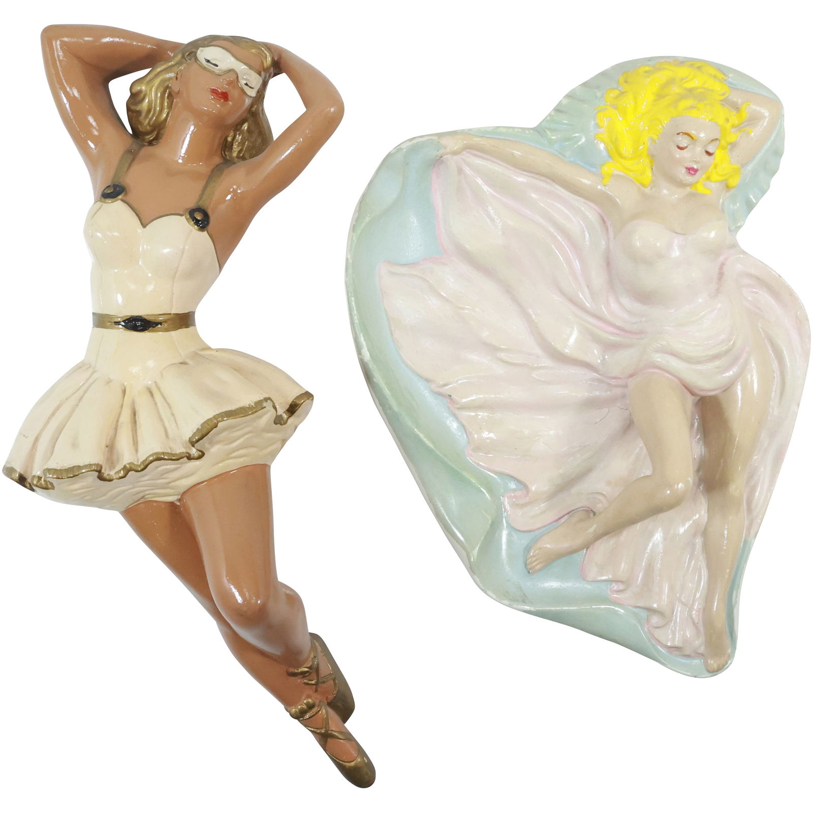 [2] Circa 1950s Bathing Beauties in Hard Plaster Composition, Original Paint Finish. (1 of 20)