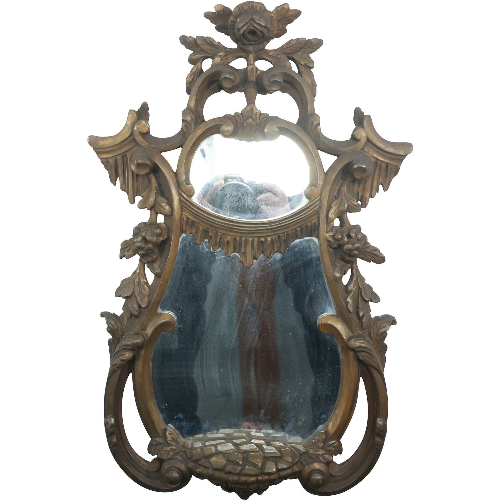 Italian Baroque Hand Carved Wood Frame Wall Mirror 17.75 in. x 11 in. (1 of 20)
