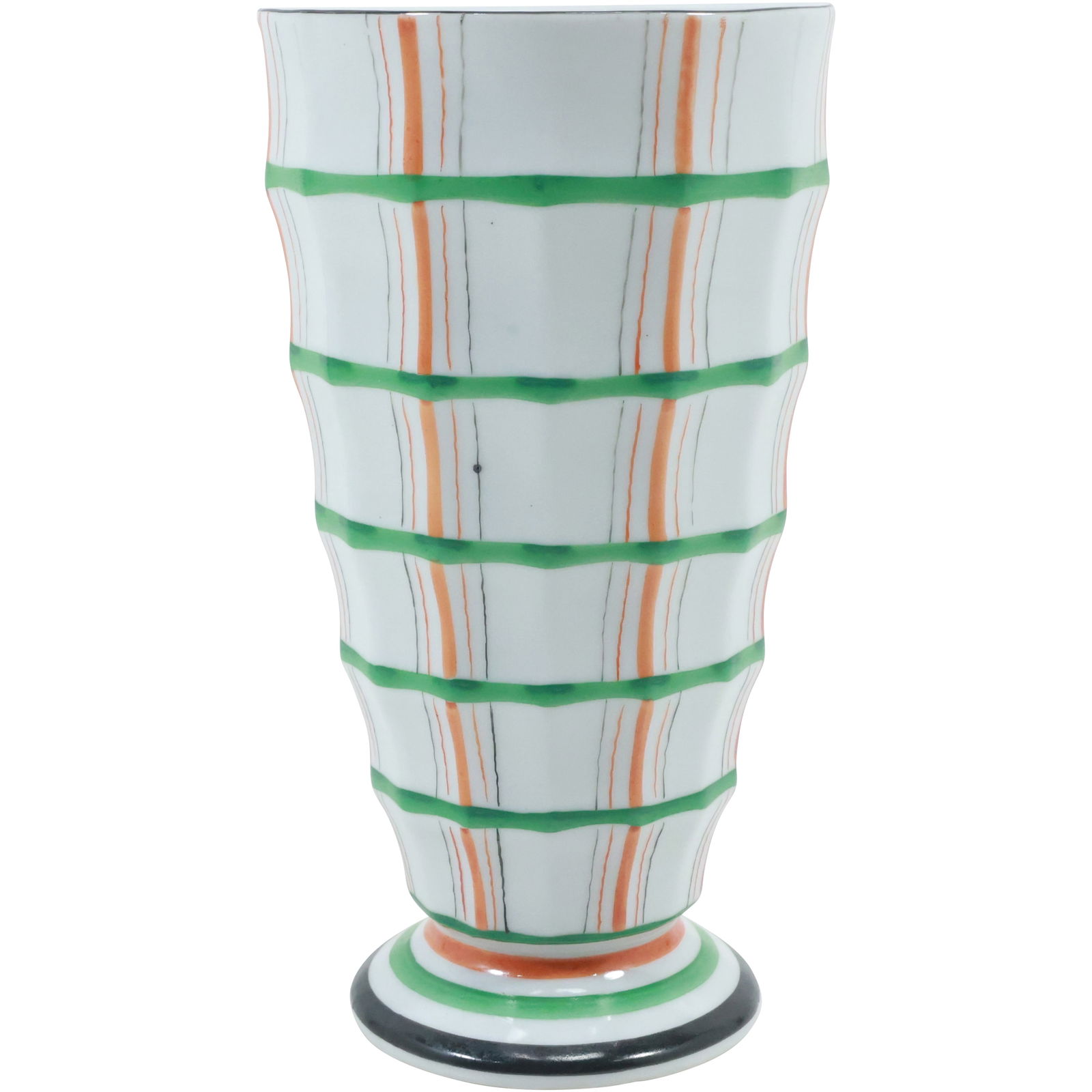 Vintage Japan Porcelain Vase with Striped Lines 8.25 in. height x 4.5 in. wide (1 of 19)
