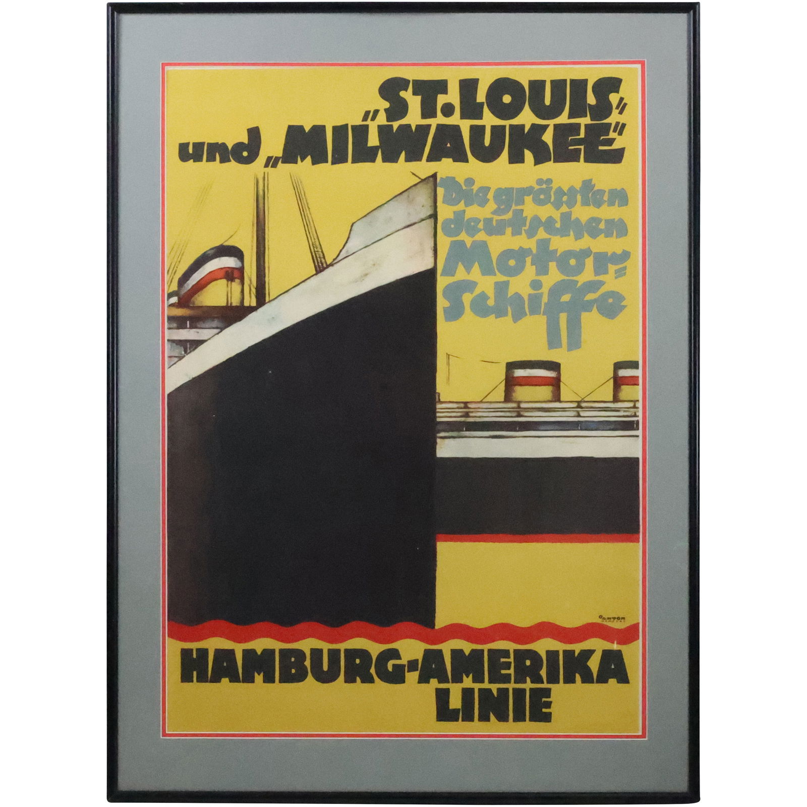 Framed Poster: St Louis and Milwaukee - Hamburg-America Line (1 of 20)