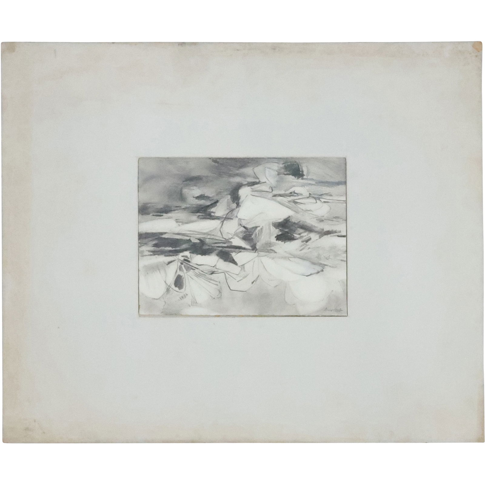 Robert Angeloch 1959 [American 1922-2011] Pencil Graphite Drawing Landscape Signed & Dated (1 of 20)