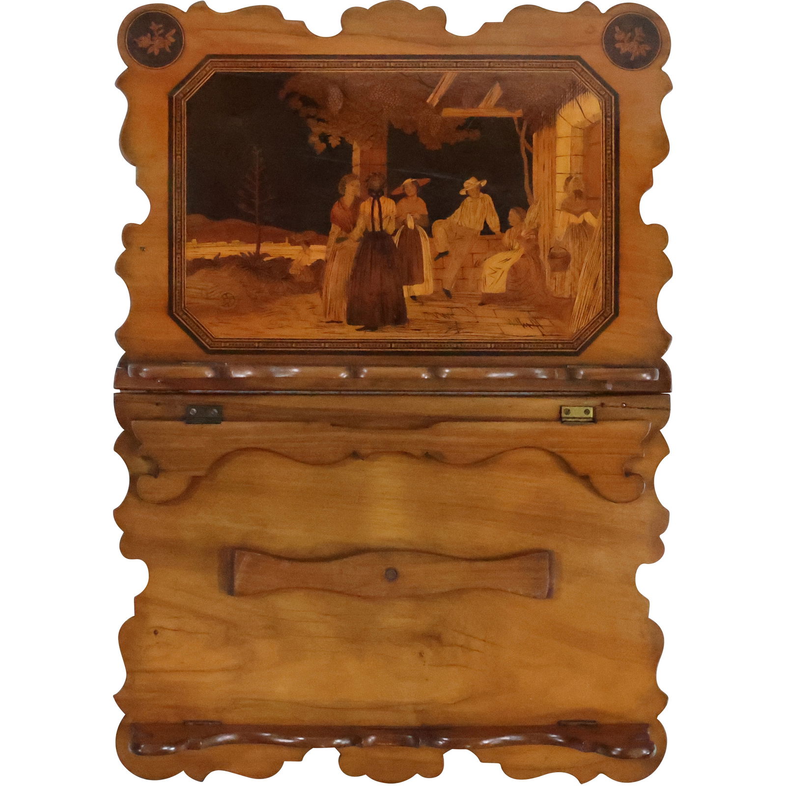 Antique Marquetry Wooden Folding Book Stand (1 of 20)