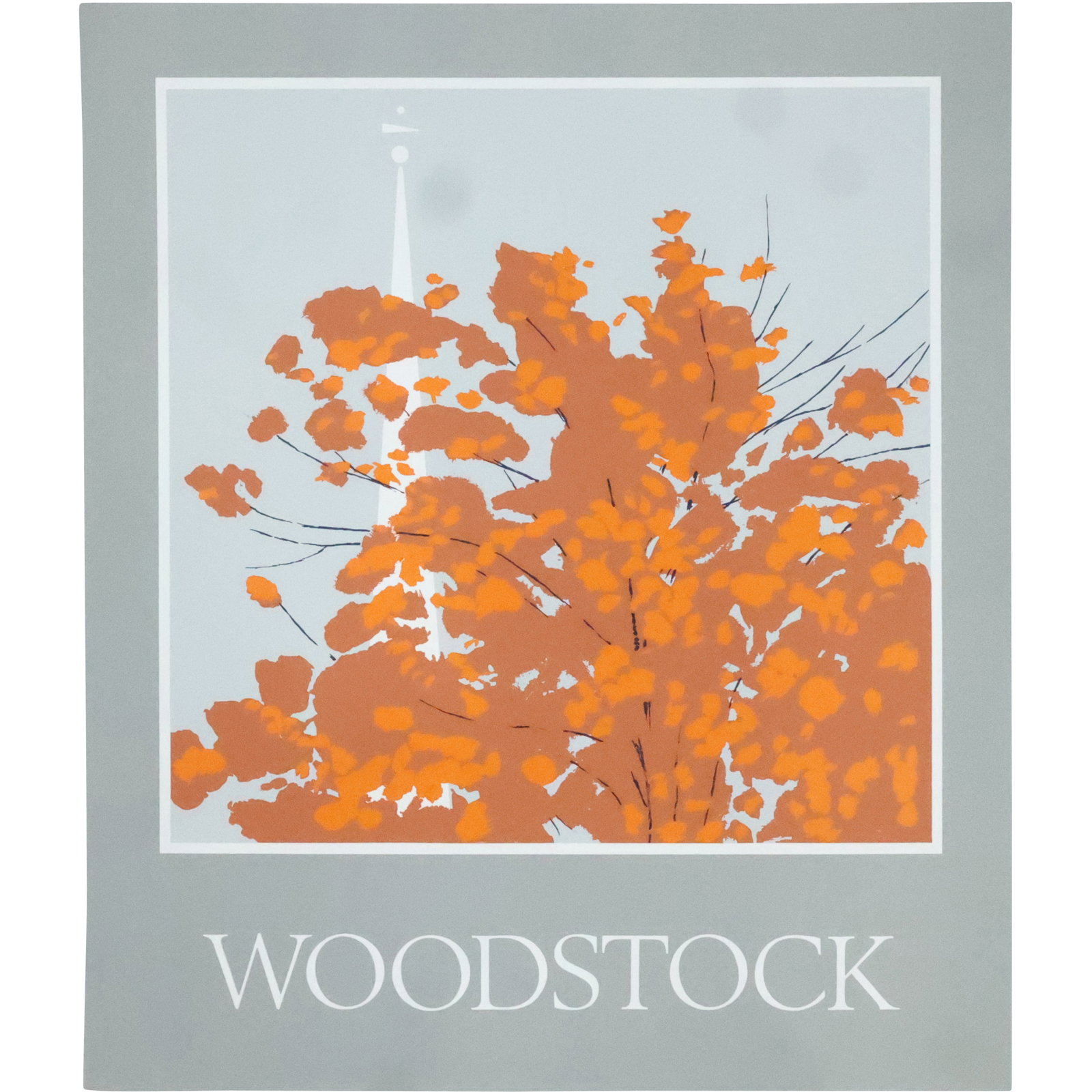 1980s WOODSTOCK POSTER by Artist Robert Angeloch 1922-2011, Woodstock N.Y.: 1980s WOODSTOCK POSTER by Artist Robert Angeloch 1922-2011, Woodstock N.Y. size: 26 x 22 ; Robert Henry Angeloch (1922 - 2011) was active/lived in New York. Robert Angeloch is known for Etcher and blo