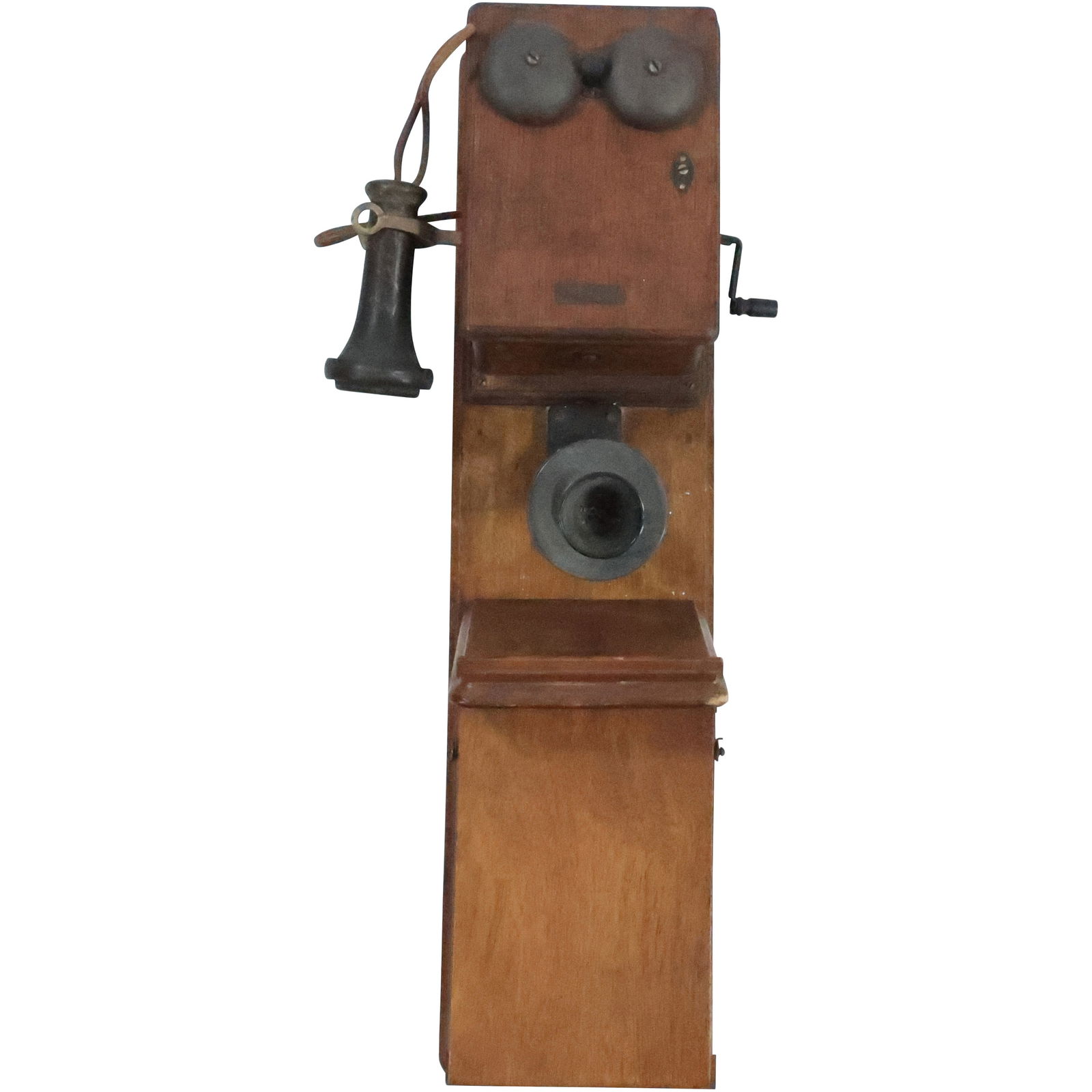 Antique Oak Case Crank Wall Mount Telephone 27.5 inches length x 9.5 in. wide (1 of 20)