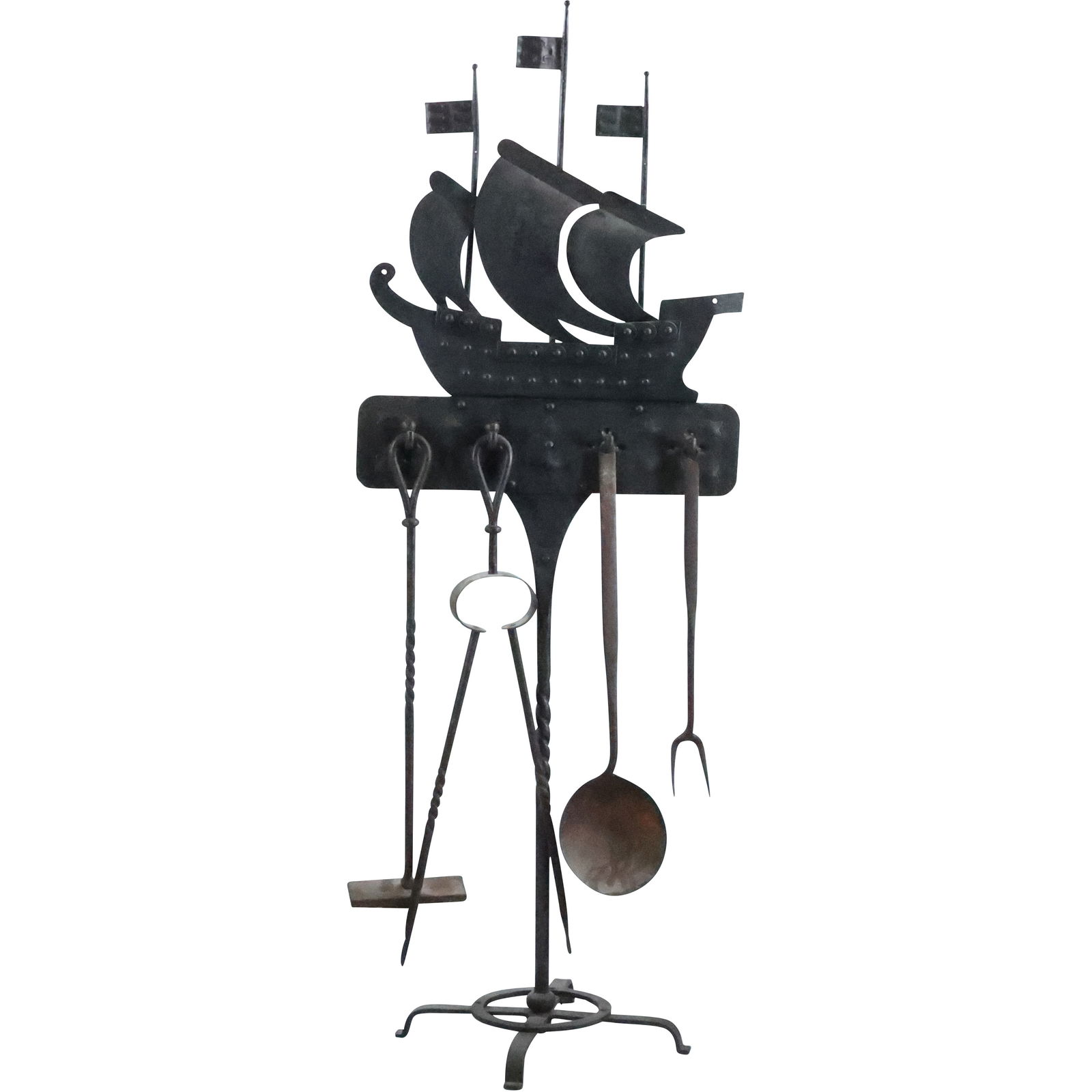 Vintage Galleon Ship Metal Fire Place Tool Set (1 of 20)