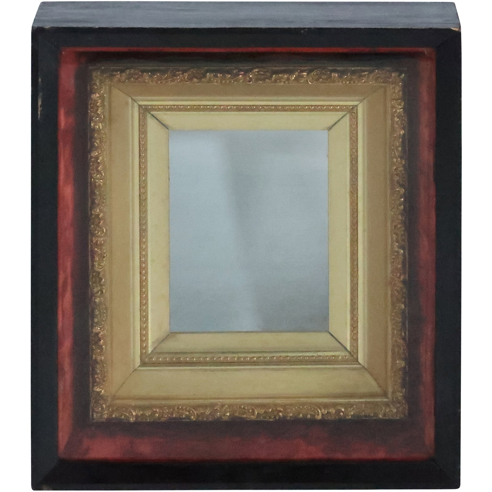 19th C. Hudson Valley Gold Gesso Frame in Shadow Box: 19th C. Hudson Valley Gold Gesso Frame in Shadow Box. size: 8.25 x 6.5 inside frame, 16.75 x 14.5 outside frame