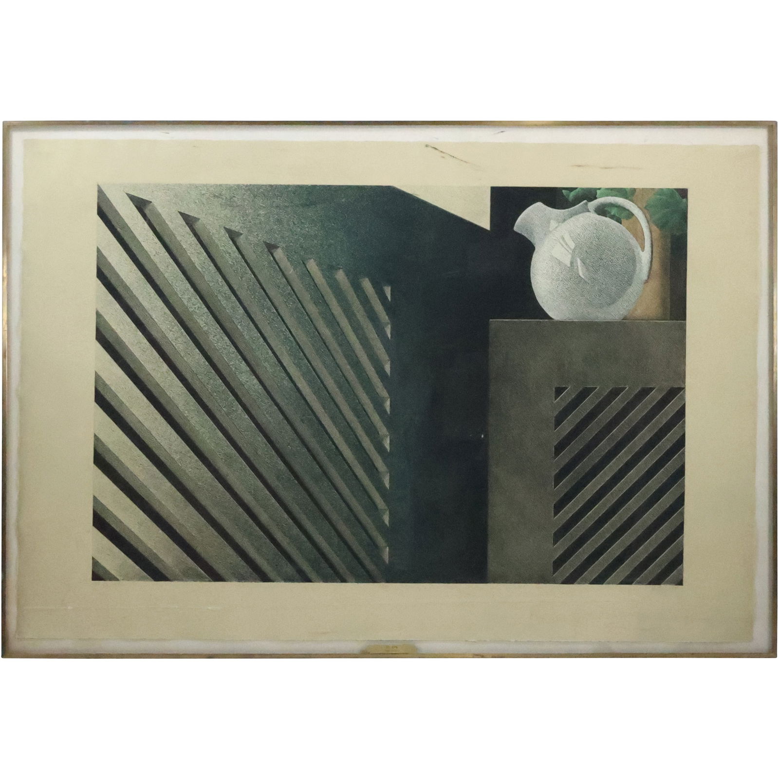 Hugh Kepets 1981, Lithograph Abstract Architecture, Pencil Signed #6/85 (1 of 20)