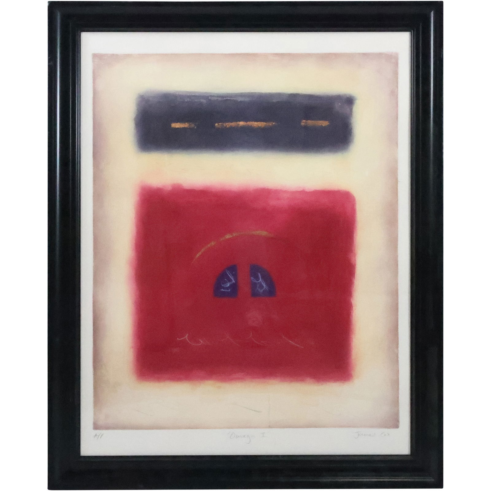 James Cox, Modernism Lithograph "Omega I" Pencil Signed, A/P Artist Proof, Framed. (1 of 20)
